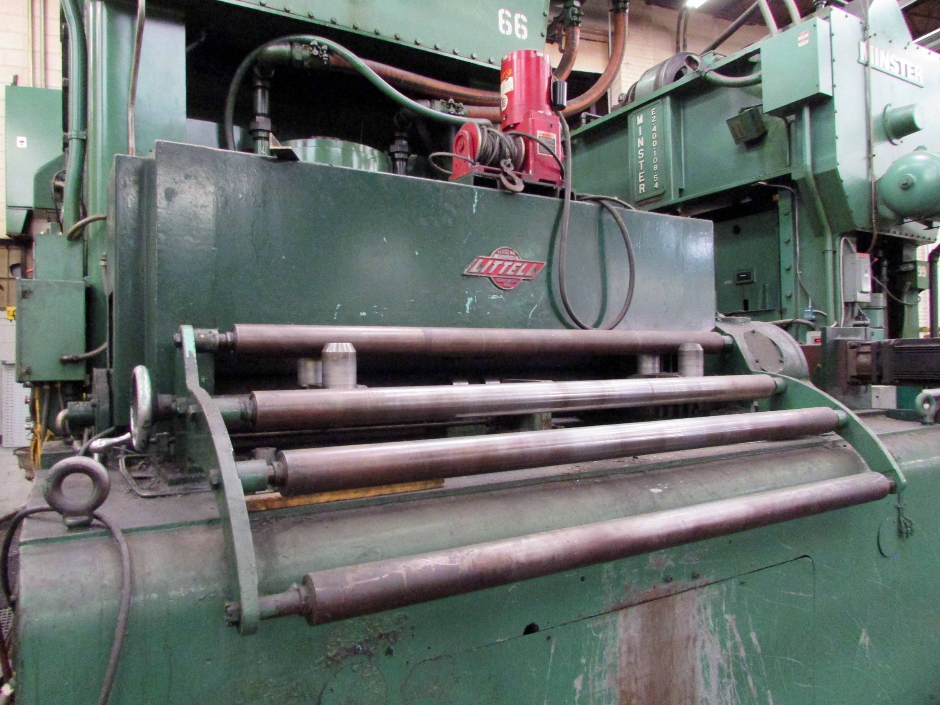 PRESS FEEDER, LITTELL SERVO ROLL FEEDER, 60” max. width, Indramat drive, guide rolls, edge guides, - Image 3 of 8