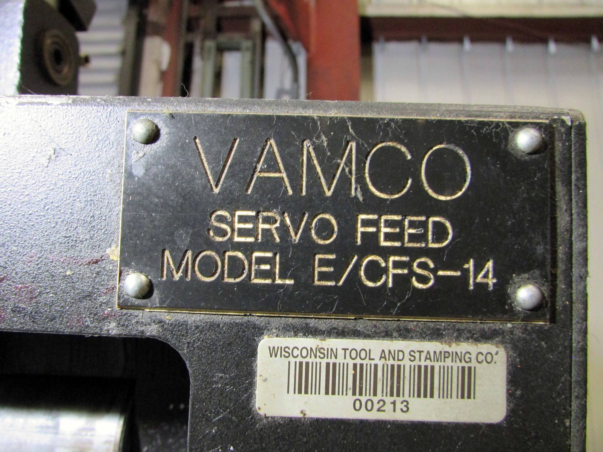 STRAIGHTENER, VAMCO MDL. E-CFS-14 SERVO PRESS FEED, 12” max. width, entry guide rolls - Image 7 of 7