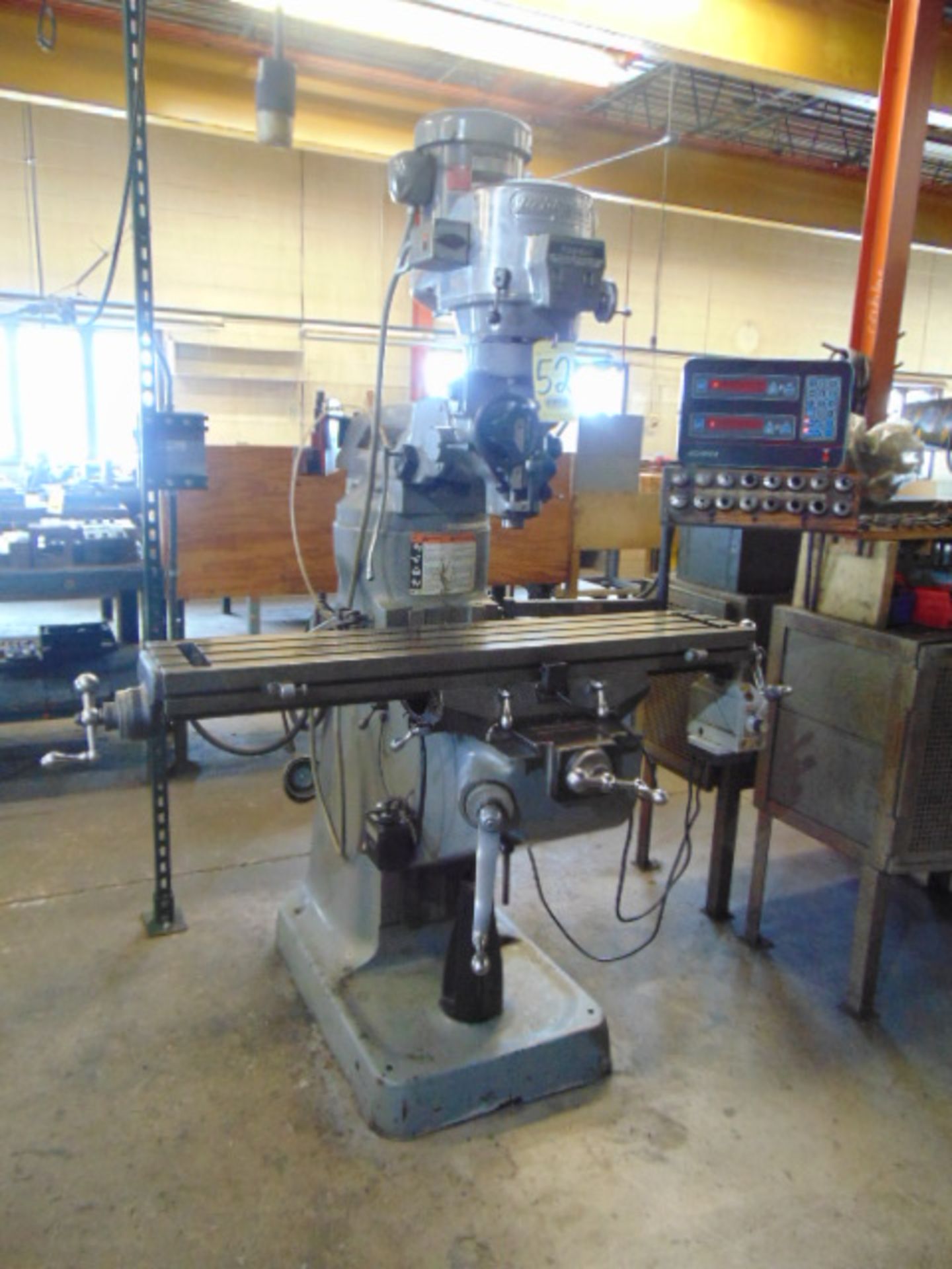 VERTICAL TURRET MILLING MACHINE, BRIDGEPORT SERIES 1, 9” x 48” table, chrome ways, variable spd. 2