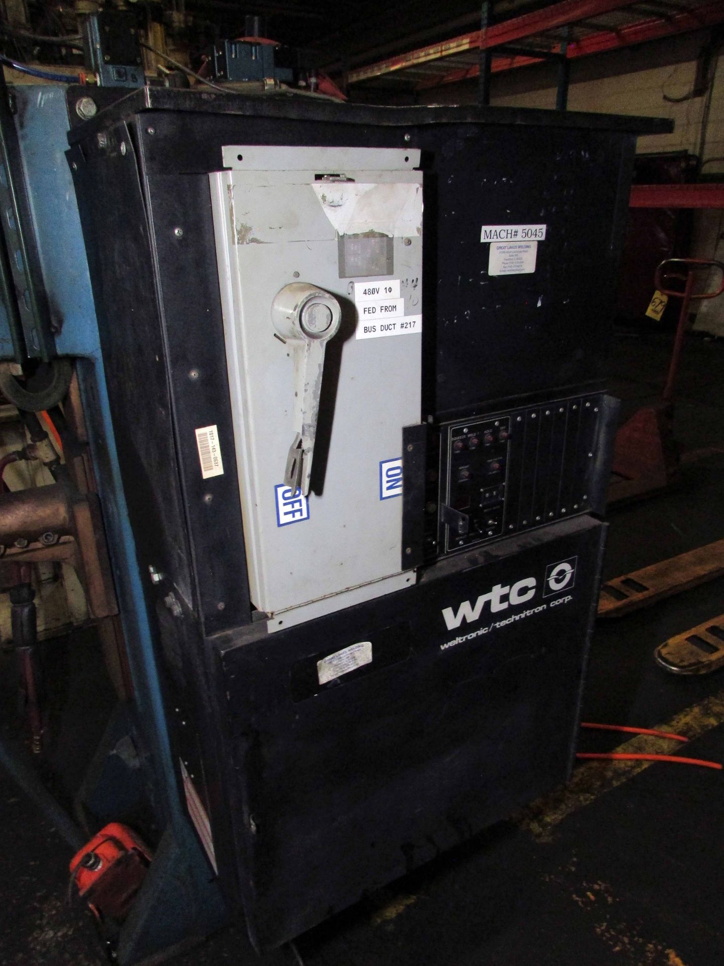 PROJECTION SPOT WELDER, PRECISION MDL. ABA-1, 100 KVA, 18” arms, WTC Weldtronic weld controller, S/N - Image 4 of 6