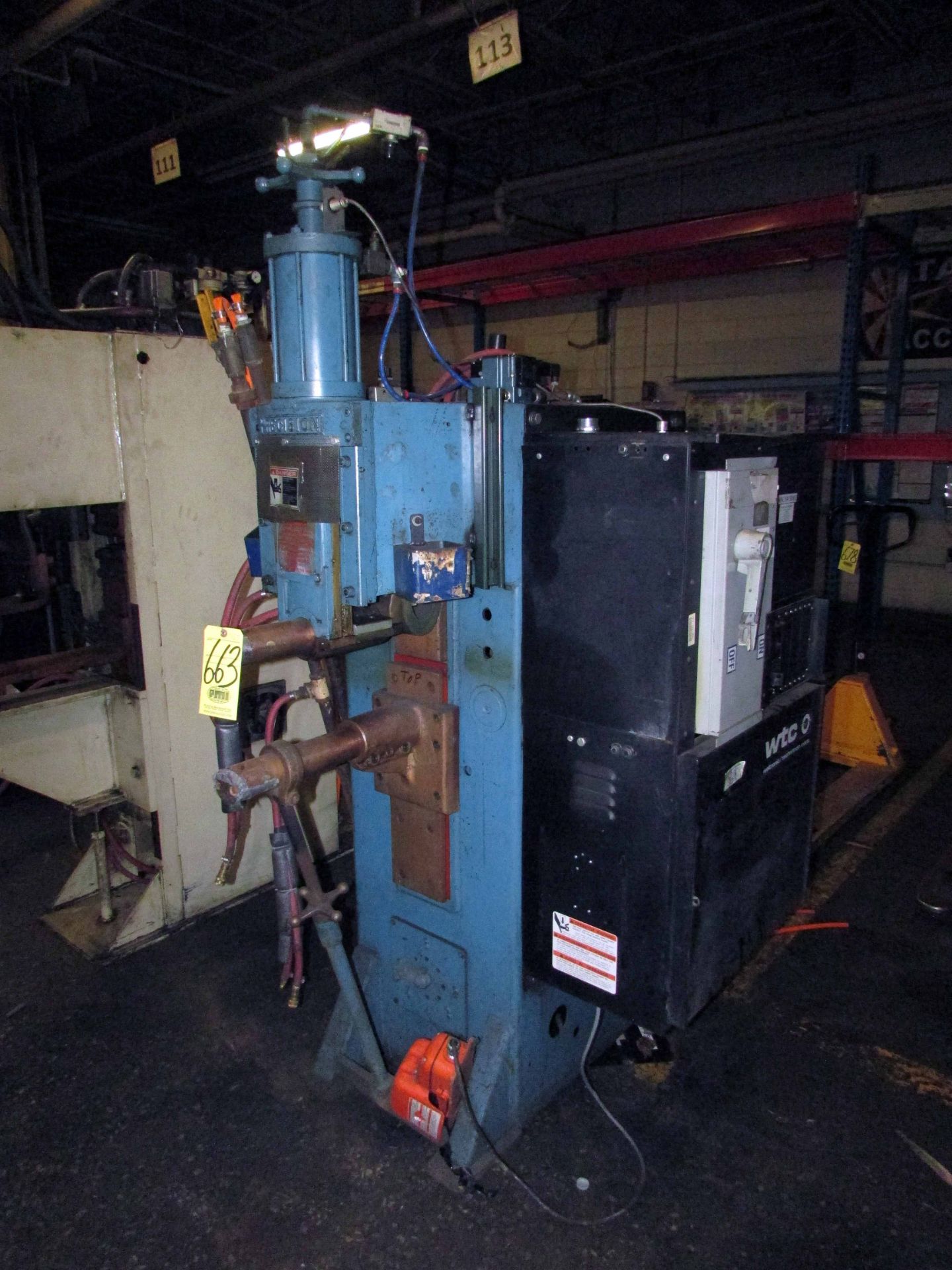 PROJECTION SPOT WELDER, PRECISION MDL. ABA-1, 100 KVA, 18” arms, WTC Weldtronic weld controller, S/N - Image 3 of 6
