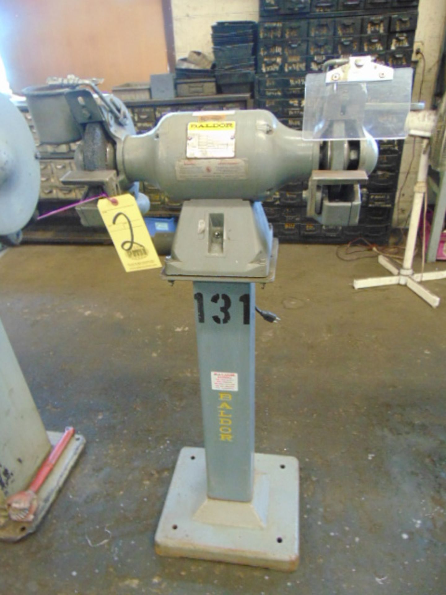 DOUBLE END PEDESTAL GRINDER, BALDOR 3 HP, cast iron base