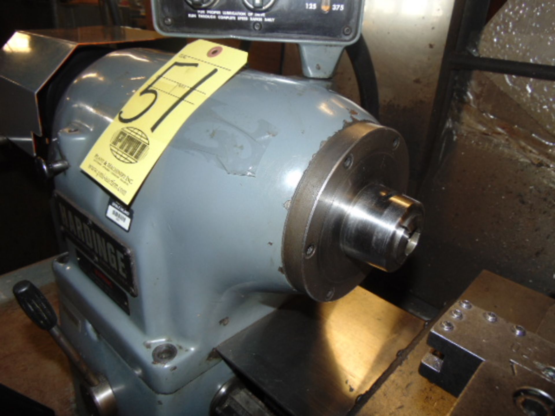 LATHE, HARDINGE 10” X 20” MDL. HLVH PRECISION, variable spds: 125-3000 RPM, assorted toolholders & - Image 3 of 7