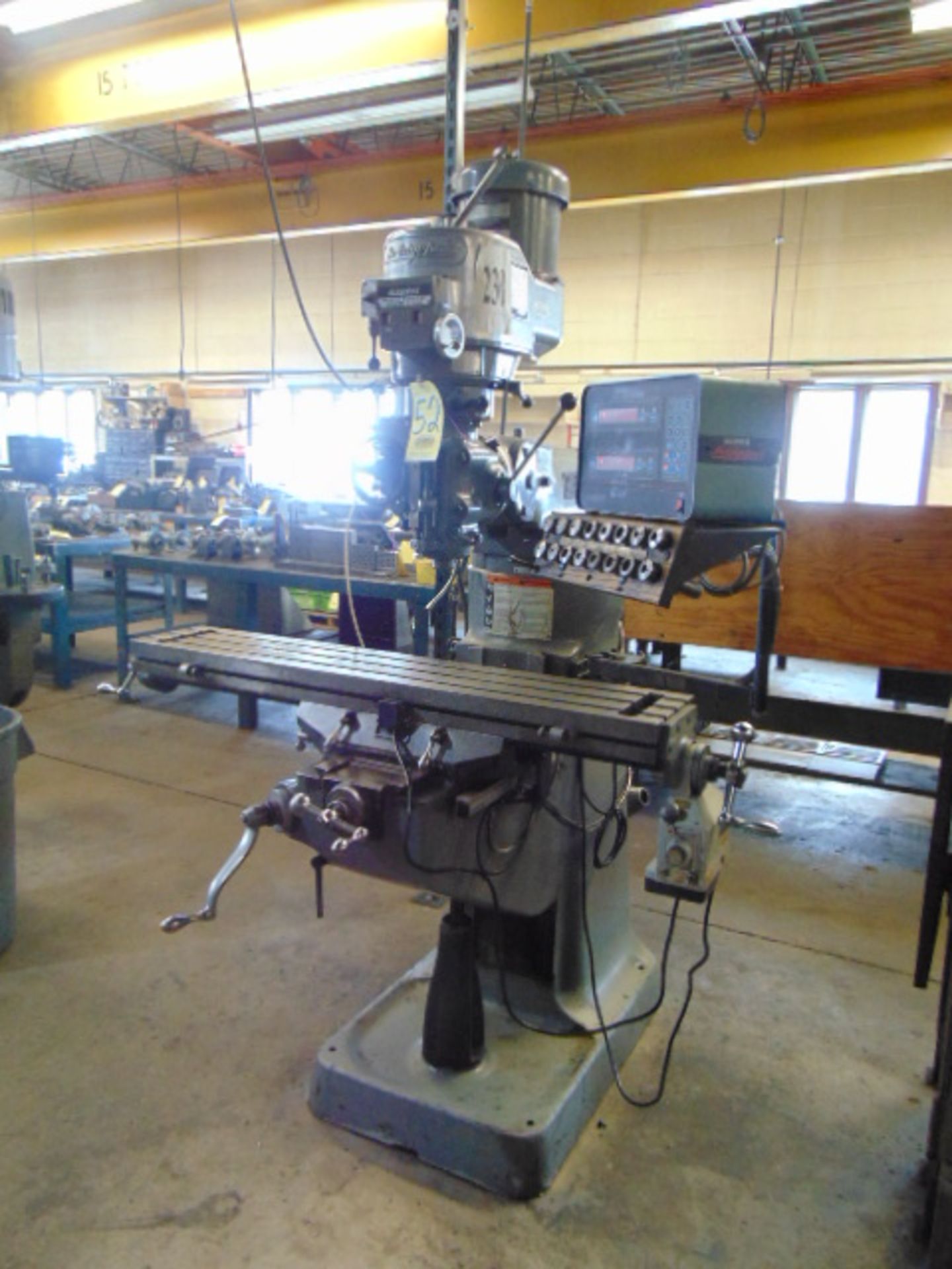 VERTICAL TURRET MILLING MACHINE, BRIDGEPORT SERIES 1, 9” x 48” table, chrome ways, variable spd. 2 - Image 2 of 8