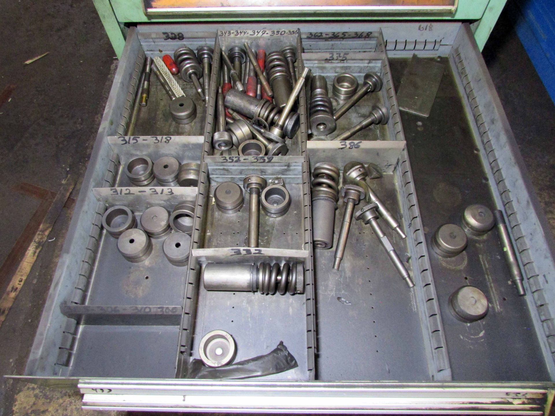 H.D. STORAGE CABINET, STANLEY VIDMAR, 7-drawer, w/ NCT punch press tooling, large assortment - Image 7 of 8