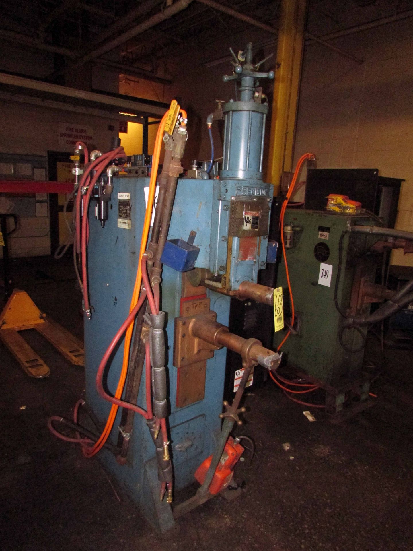 PROJECTION SPOT WELDER, PRECISION MDL. ABA-1, 100 KVA, 18” arms, WTC Weldtronic weld controller, S/N