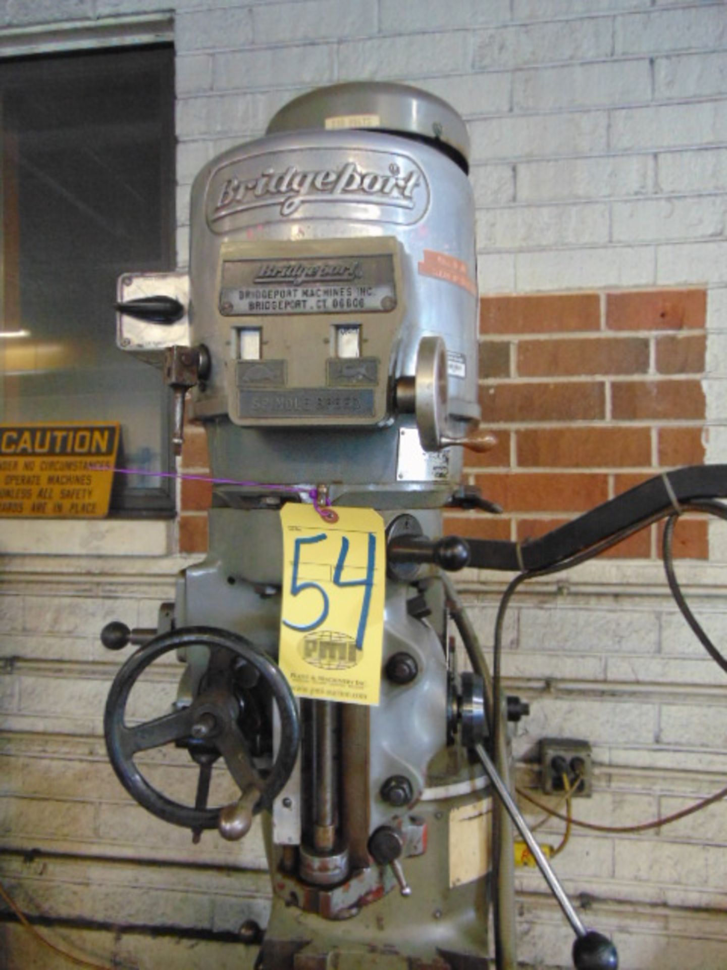 VERTICAL TURRET MILLING MACHINE, BRIDGEPORT SERIES 1, 9” x 48” table, chrome ways, variable spd. 2 - Image 7 of 8