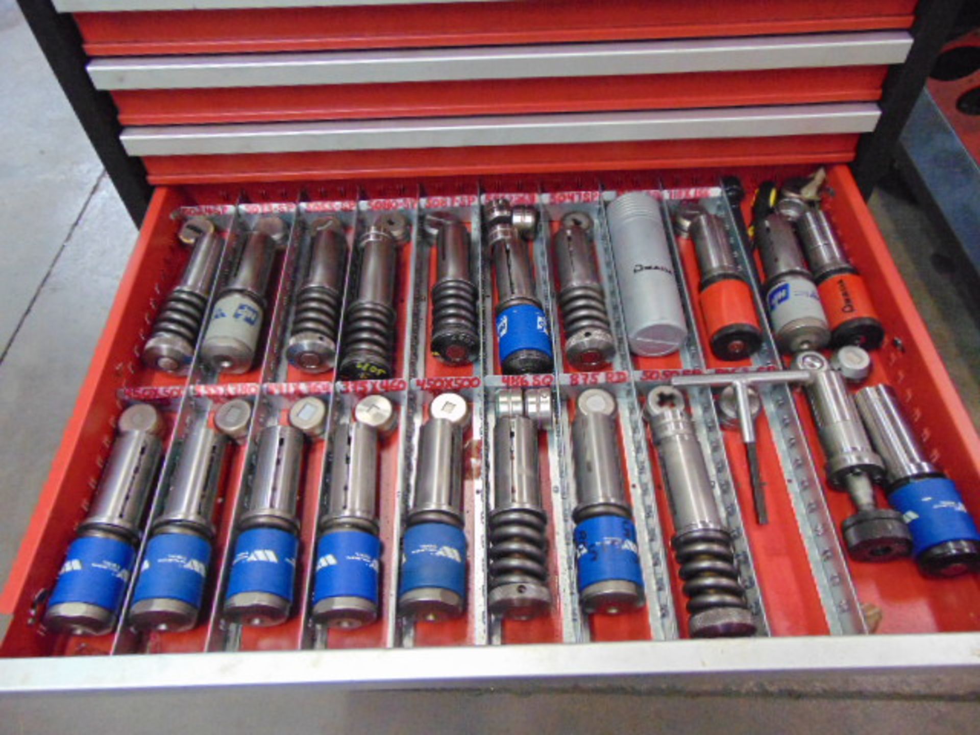 LOT OF PUNCH & DIE TOOLING, assorted, w/ tool cabinet - Image 7 of 10