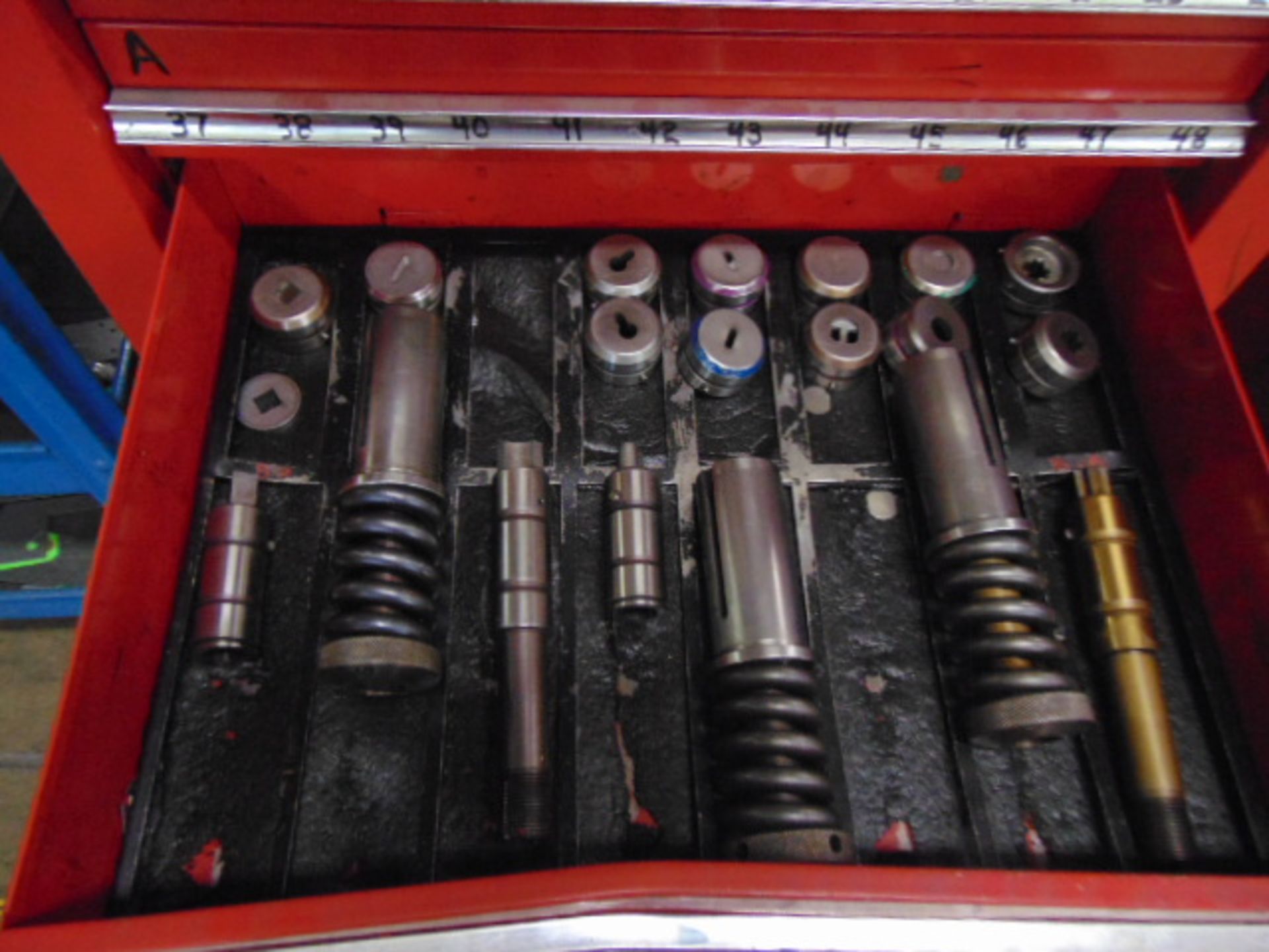 LOT OF PUNCH & DIE TOOLING, assorted, w/ tool cabinet - Image 5 of 9