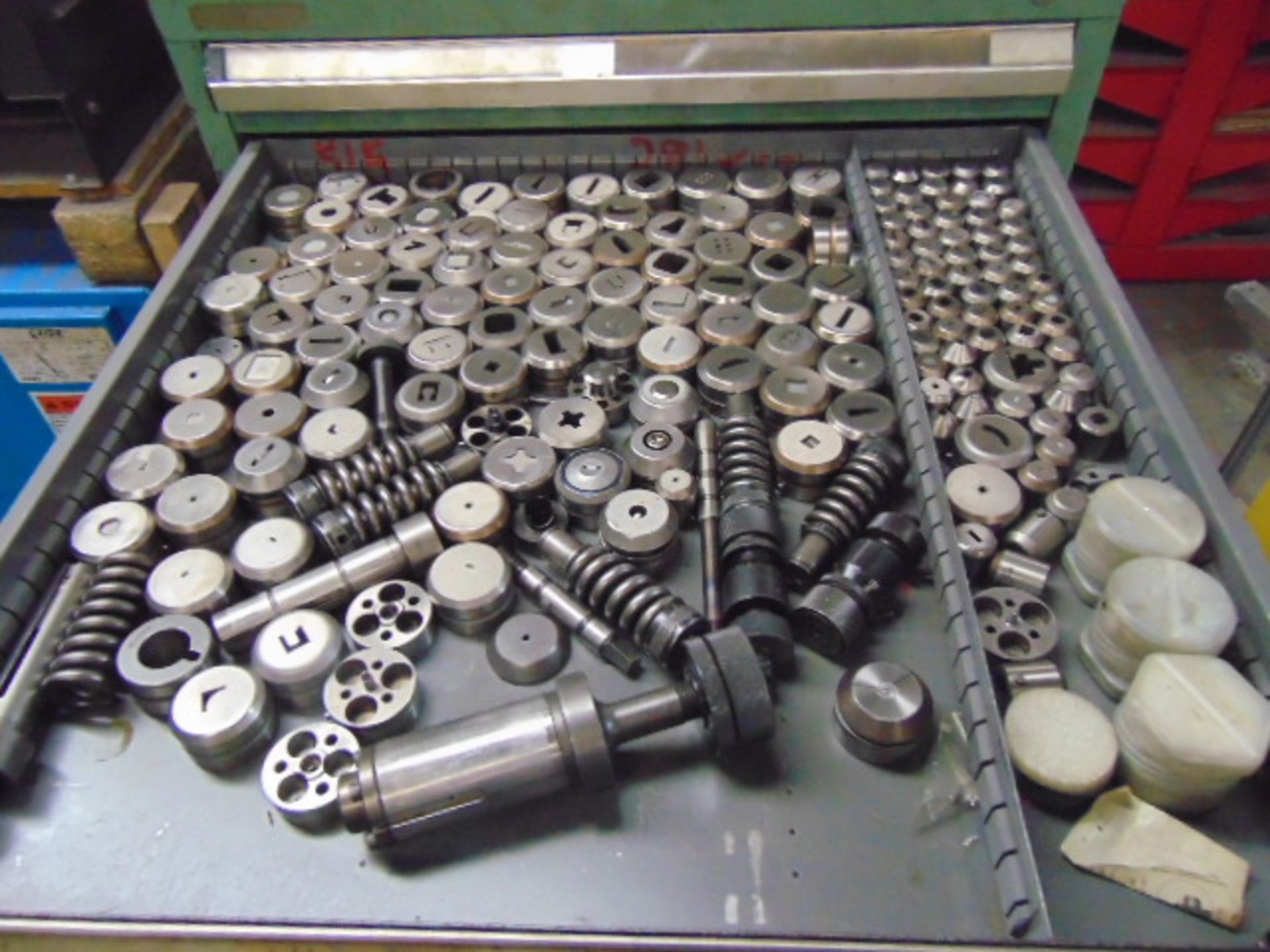 LOT OF PUNCH & DIE TOOLING, assorted, w/ tool cabinet - Image 3 of 7