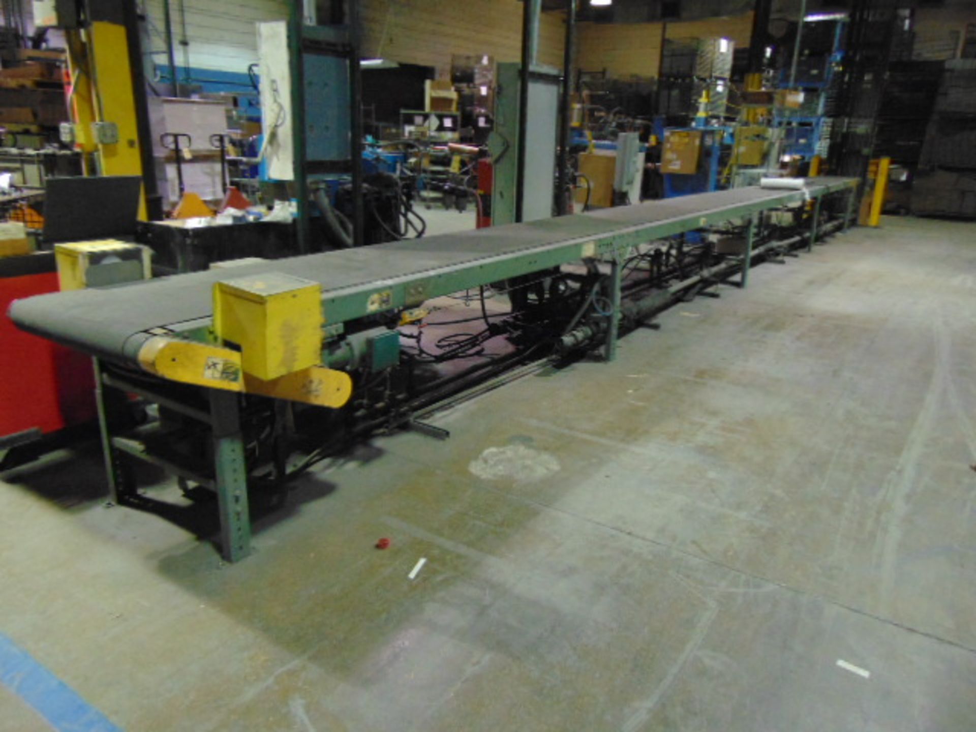 LOT OF POWERED BELT CONVEYORS (3), 24"W. x approx. 40'L. fabric belt