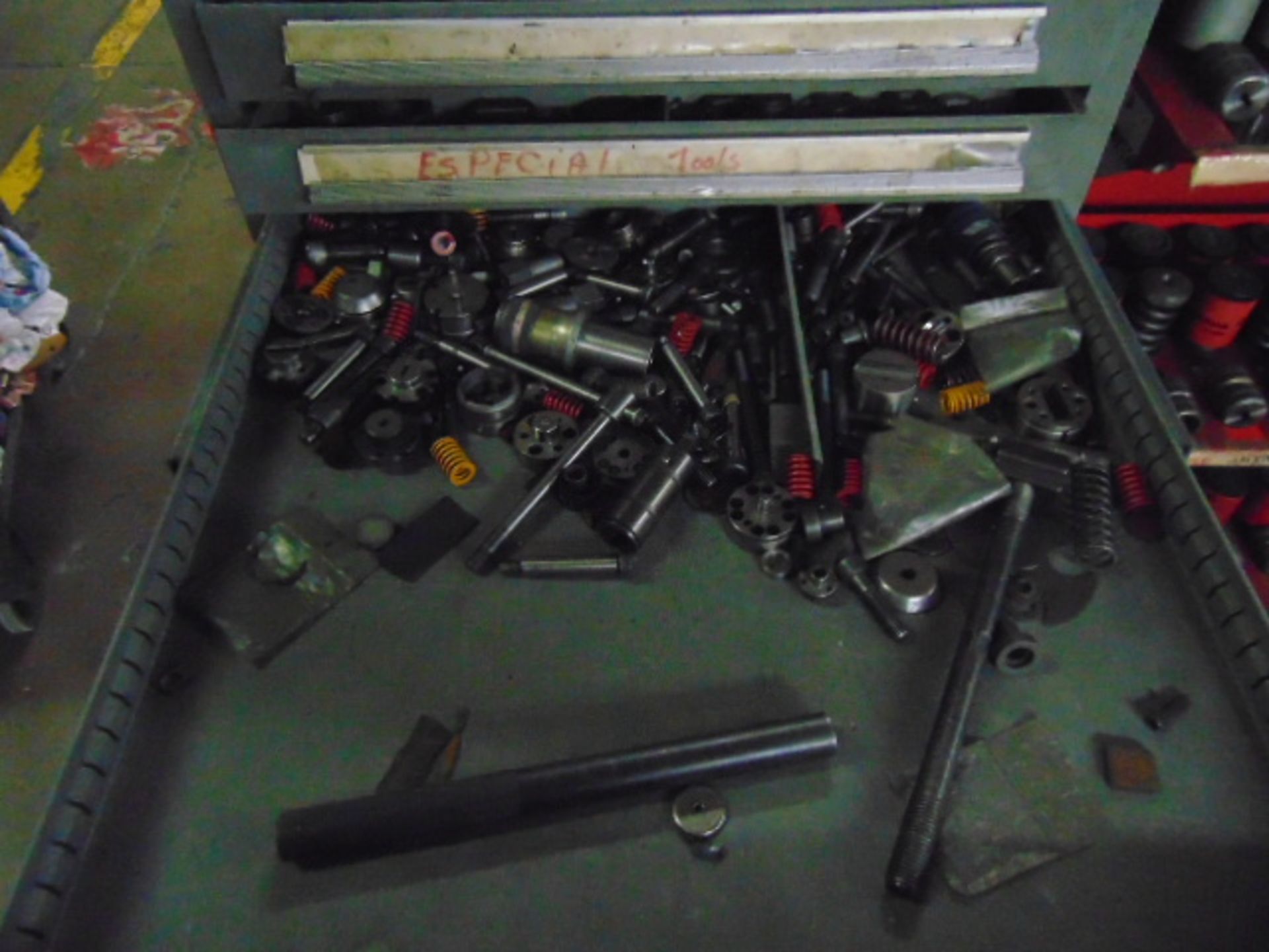 LOT OF PUNCH & DIE TOOLING, assorted, w/ tool cabinet - Image 4 of 8