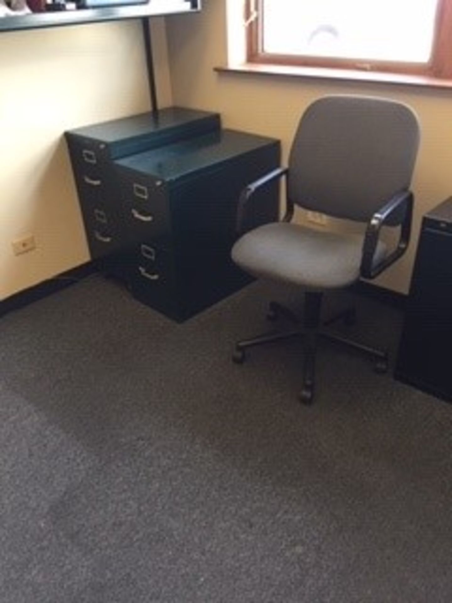 LOT CONTENTS OF OFFICES (2): L-shaped desk, (4) cabinets, (2) chairs (Located at: Midland Stamping &