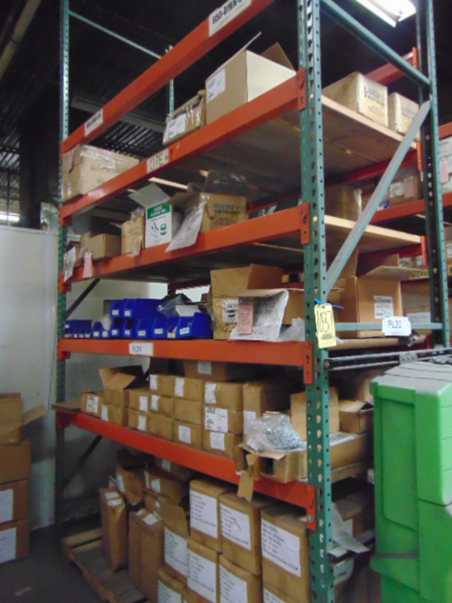 LOT CONSISTING OF: screws, nuts, springs & misc., (in three pallet racking sections)