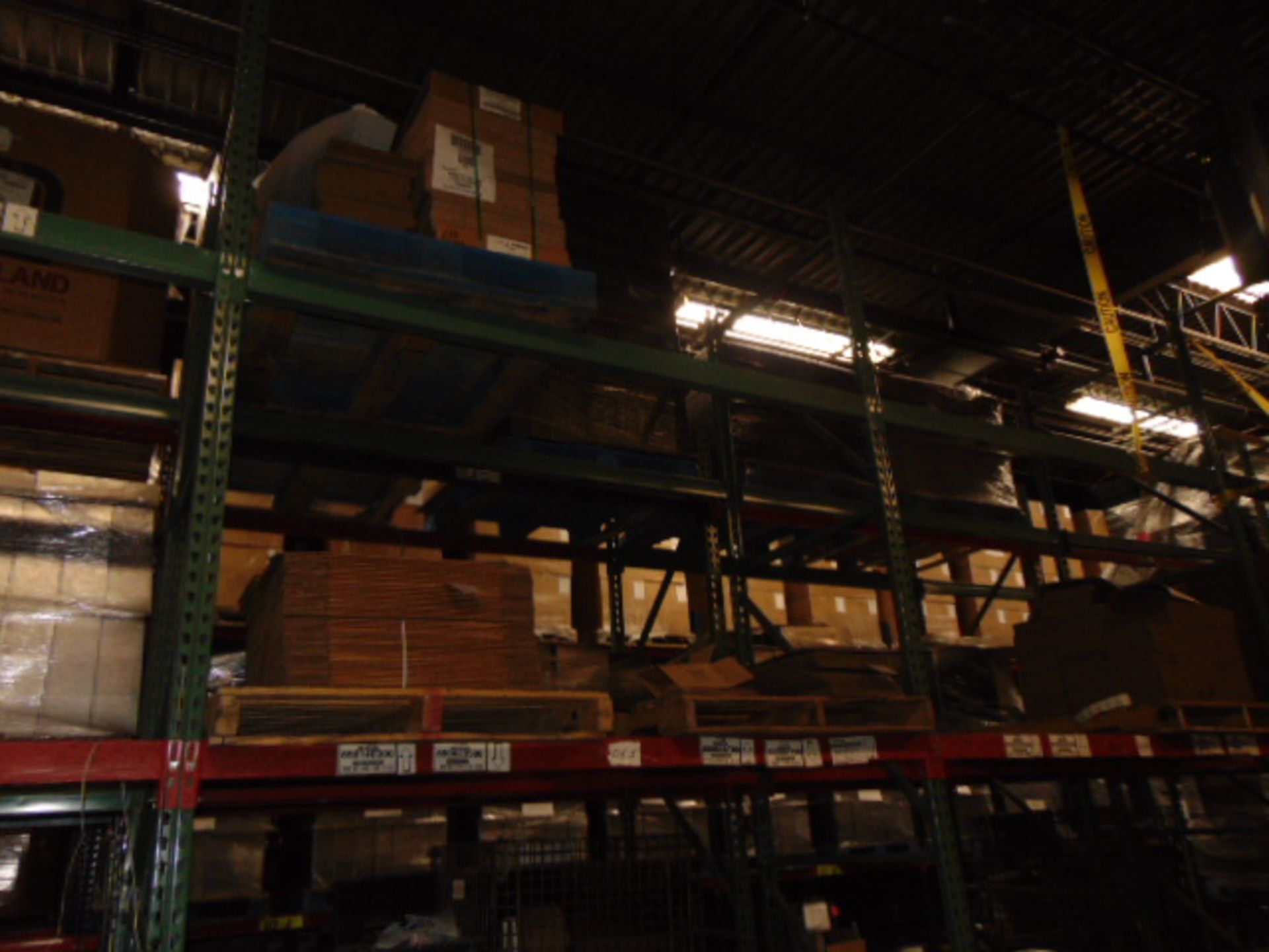 LOT CONTENTS OF PALLET RACKING SECTIONS (24) : assorted steel parts & cardboard (no racks) - Image 17 of 21