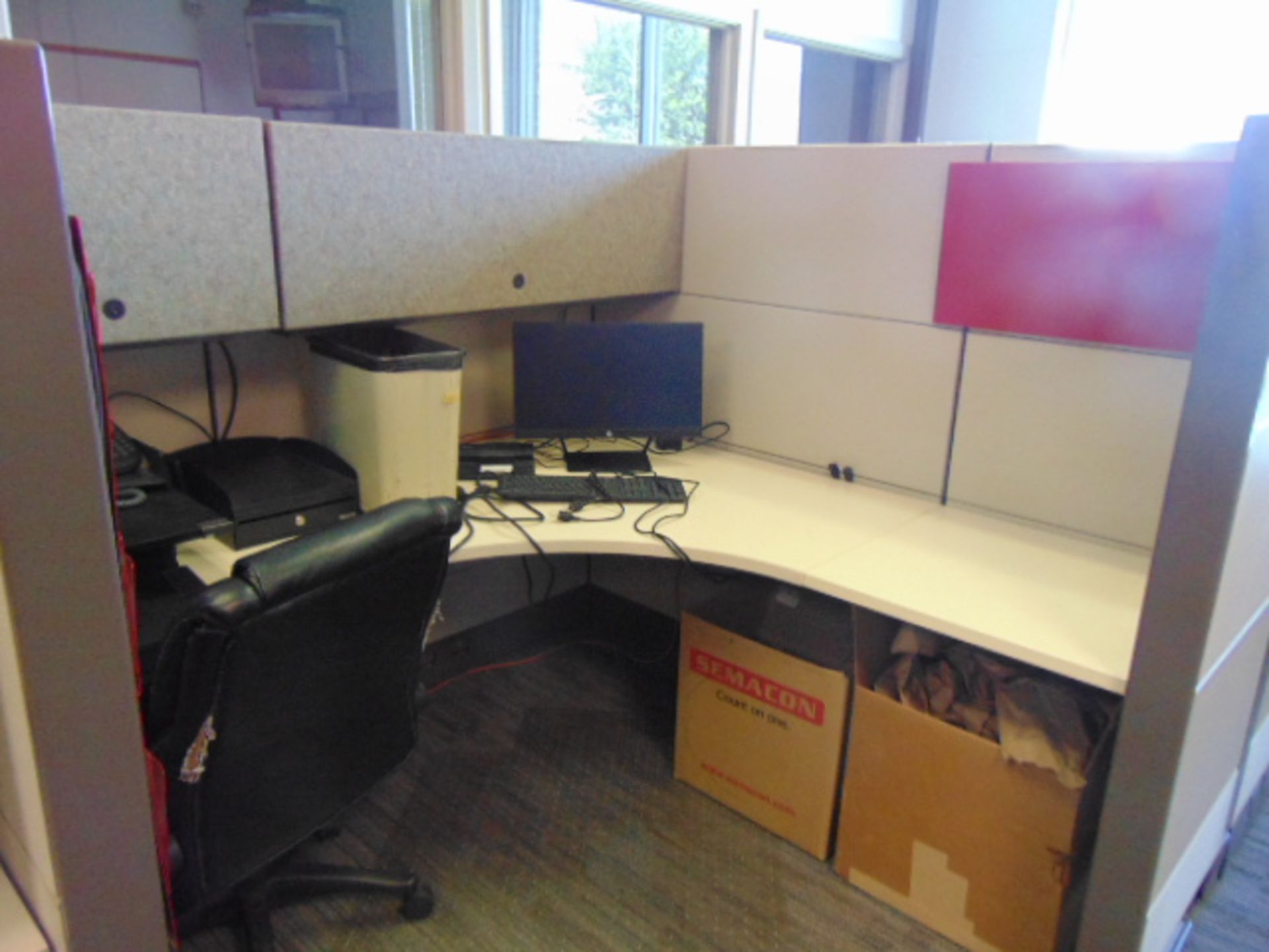 LOT OF OFFICE CUBICLES: total of (9) work stations (no paperwork or computers) - Image 3 of 8