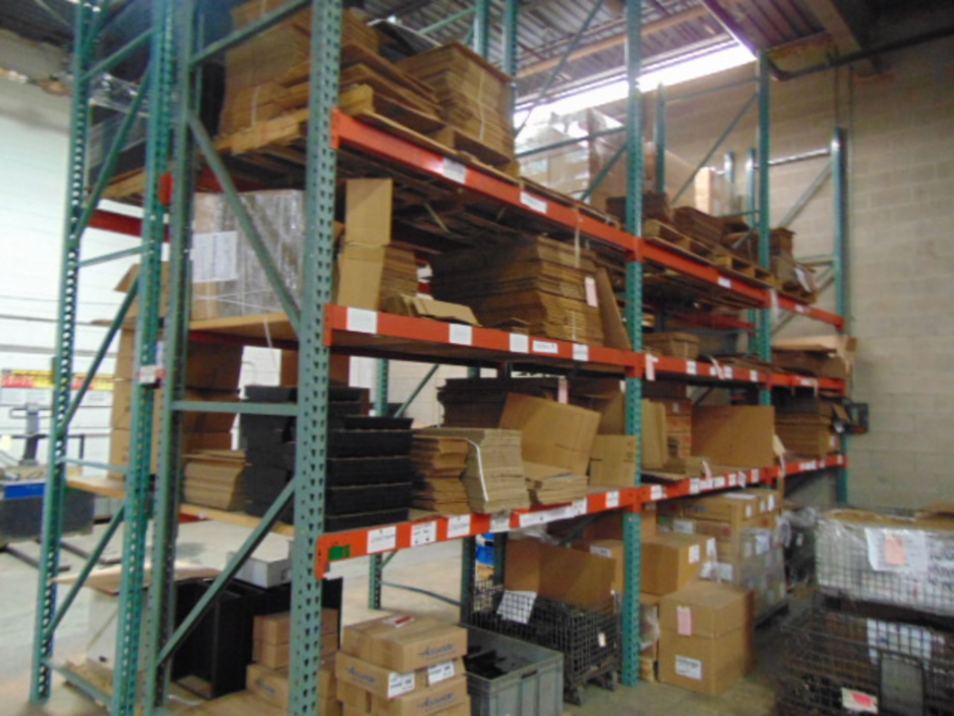 LOT CONSISTING OF: steel parts & cardboard boxes (in six pallet racking sections) (no racks) - Image 2 of 16