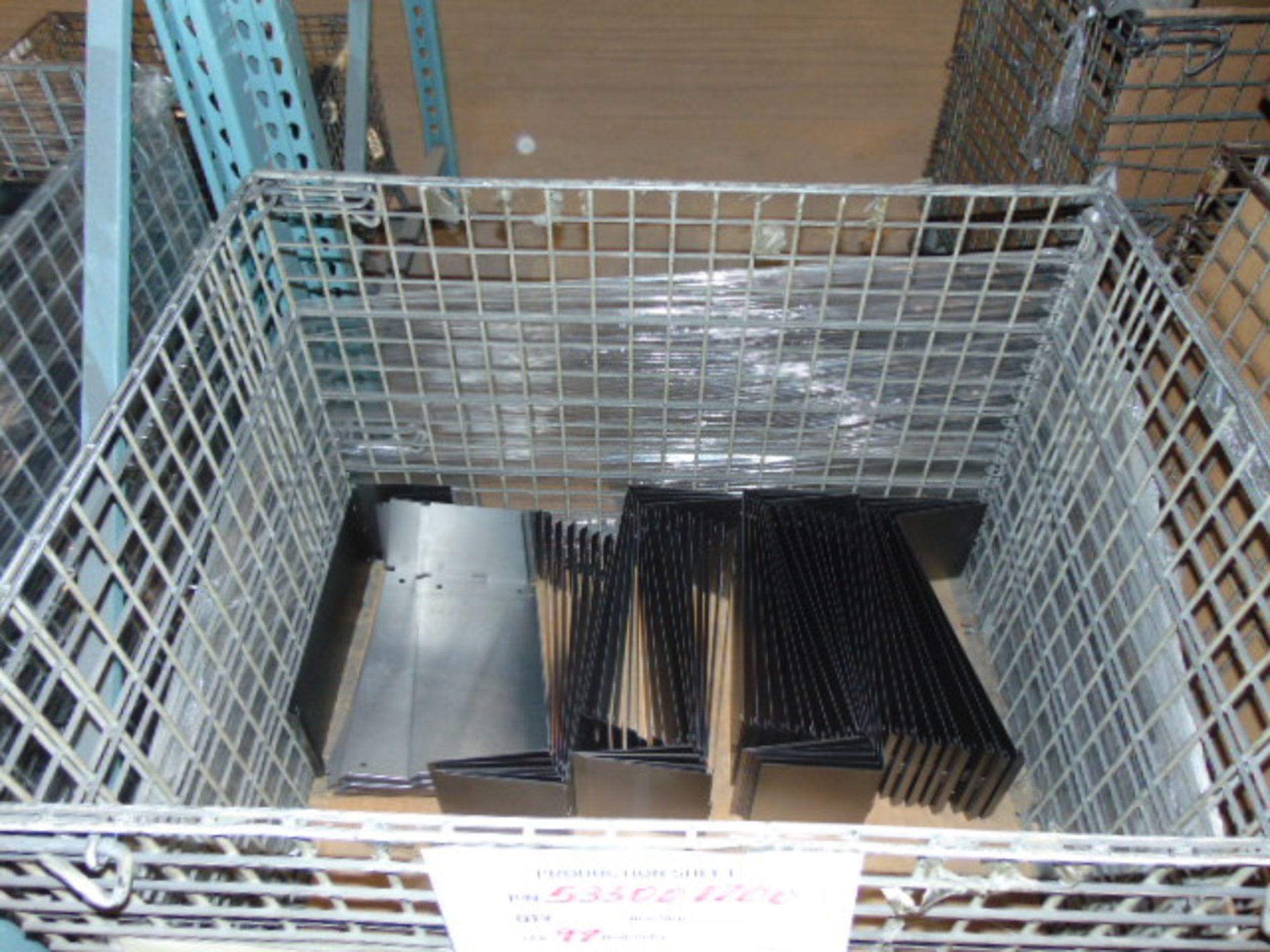 LOT CONSISTING OF: assorted steel in process parts, wire baskets & cardboard (no dies or racks) ( - Image 14 of 39