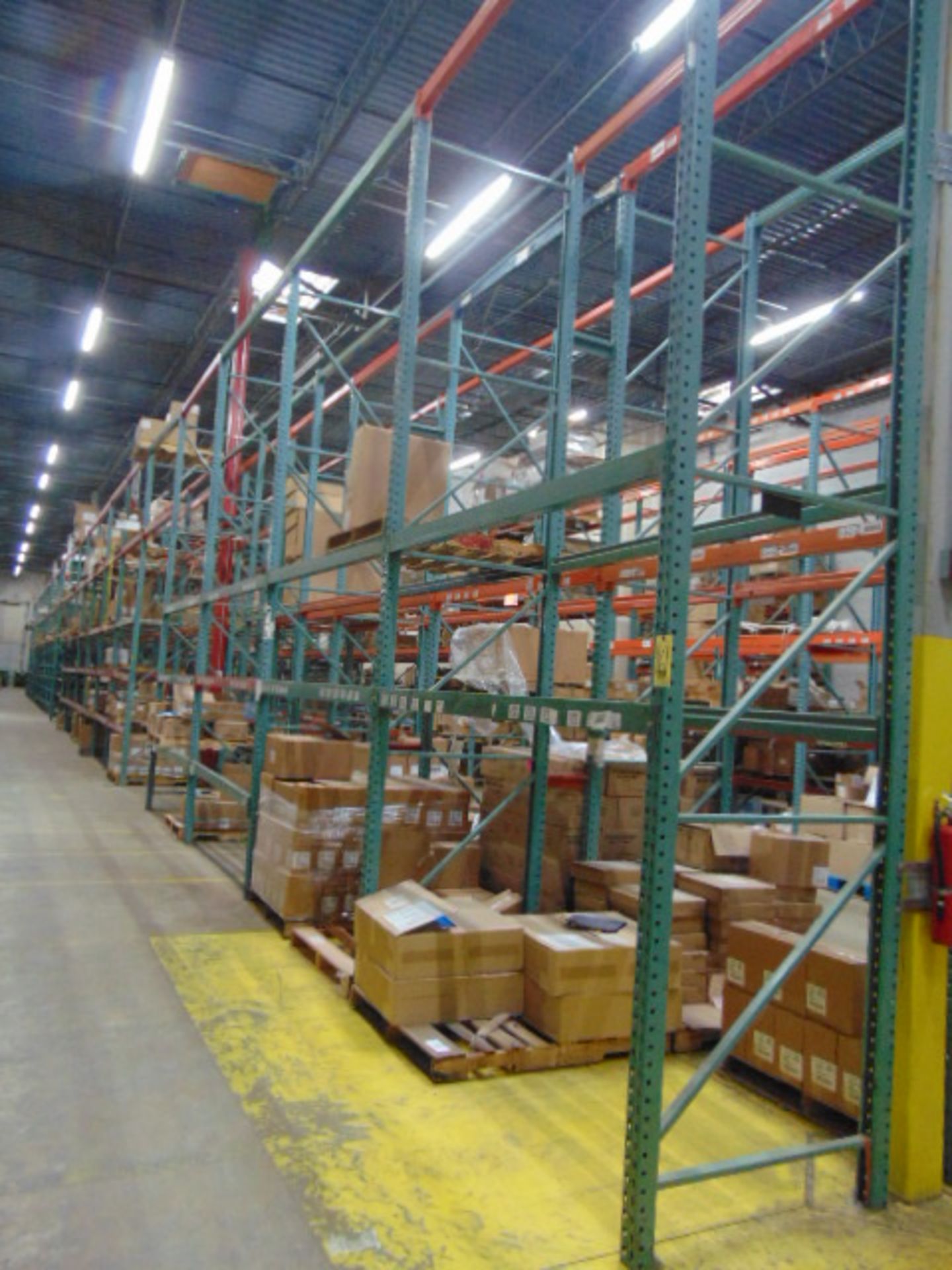 LOT OF PALLET RACK SECTIONS (42), 16' ht. x 92"W. x 42" dp. (cannot be removed until contents have