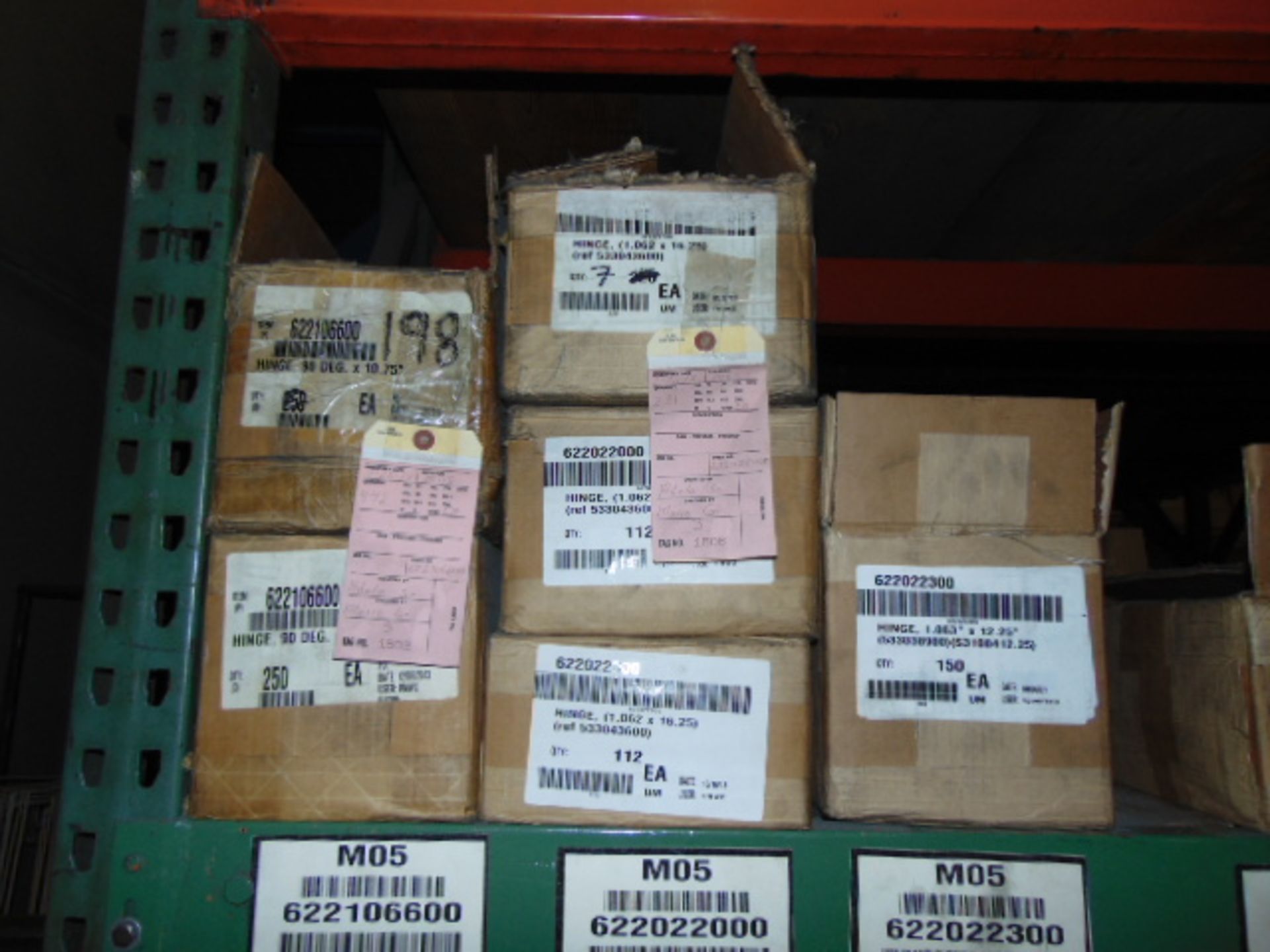 LOT CONSISTING OF: steel hinges & misc. steel components (in two racks & on floor) - Image 8 of 10