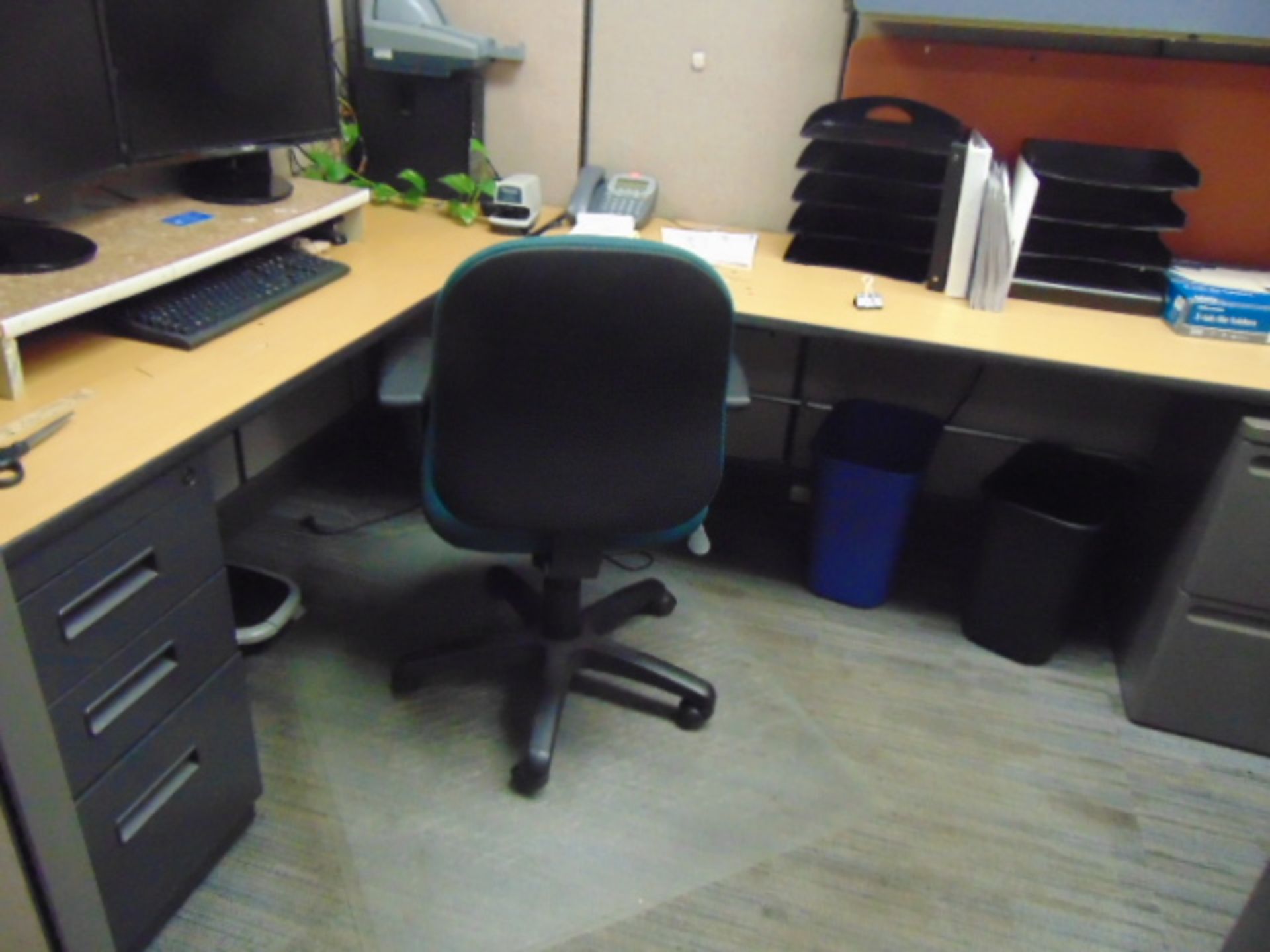 LOT OF OFFICE CUBICLES: total of (8) work stations, w/ (8) file cabinets (no paperwork or - Image 8 of 11