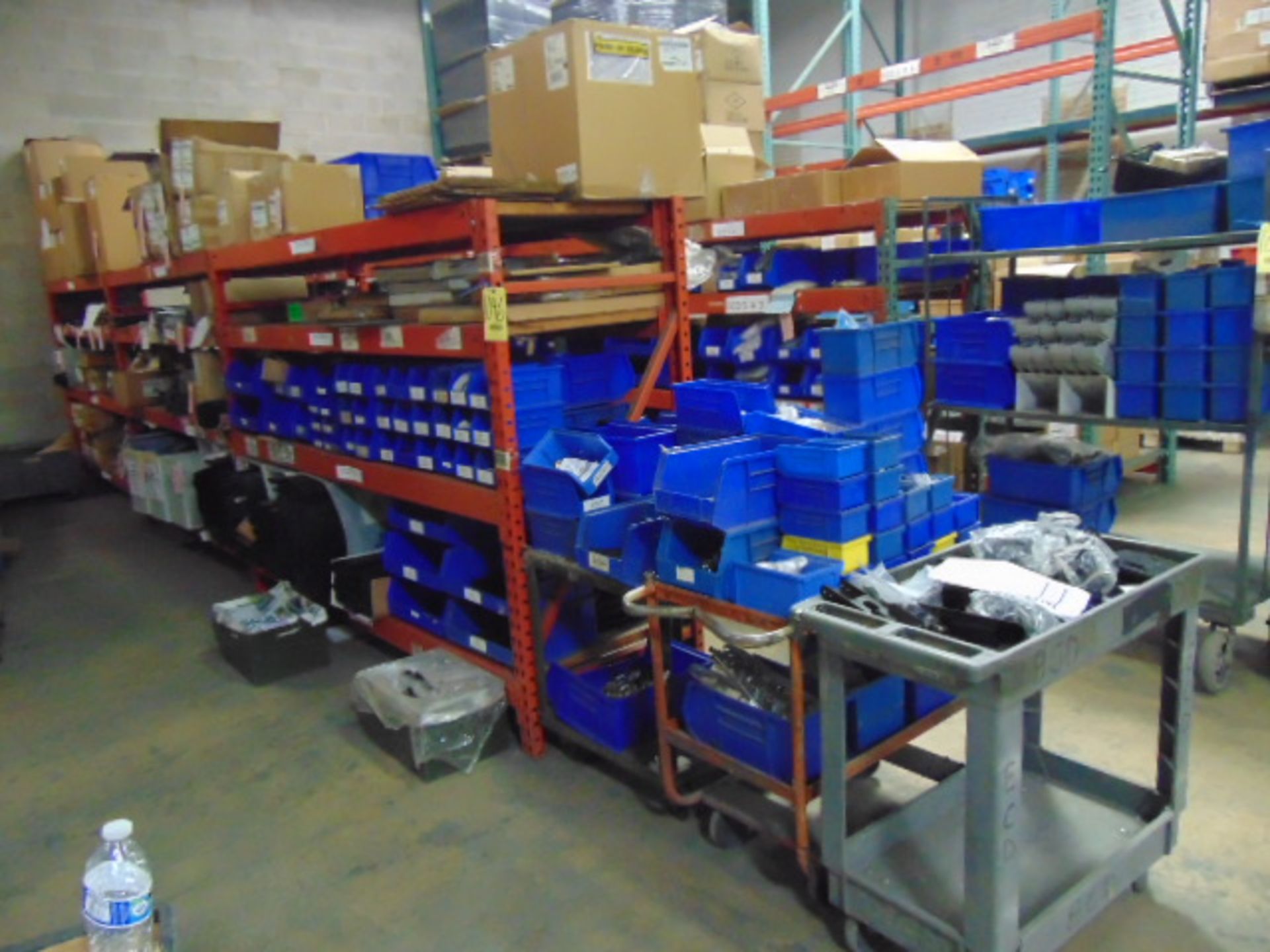 LOT CONSISTING OF: hardware, assorted steel parts, lockable terminal stands, springs, hinges, lock