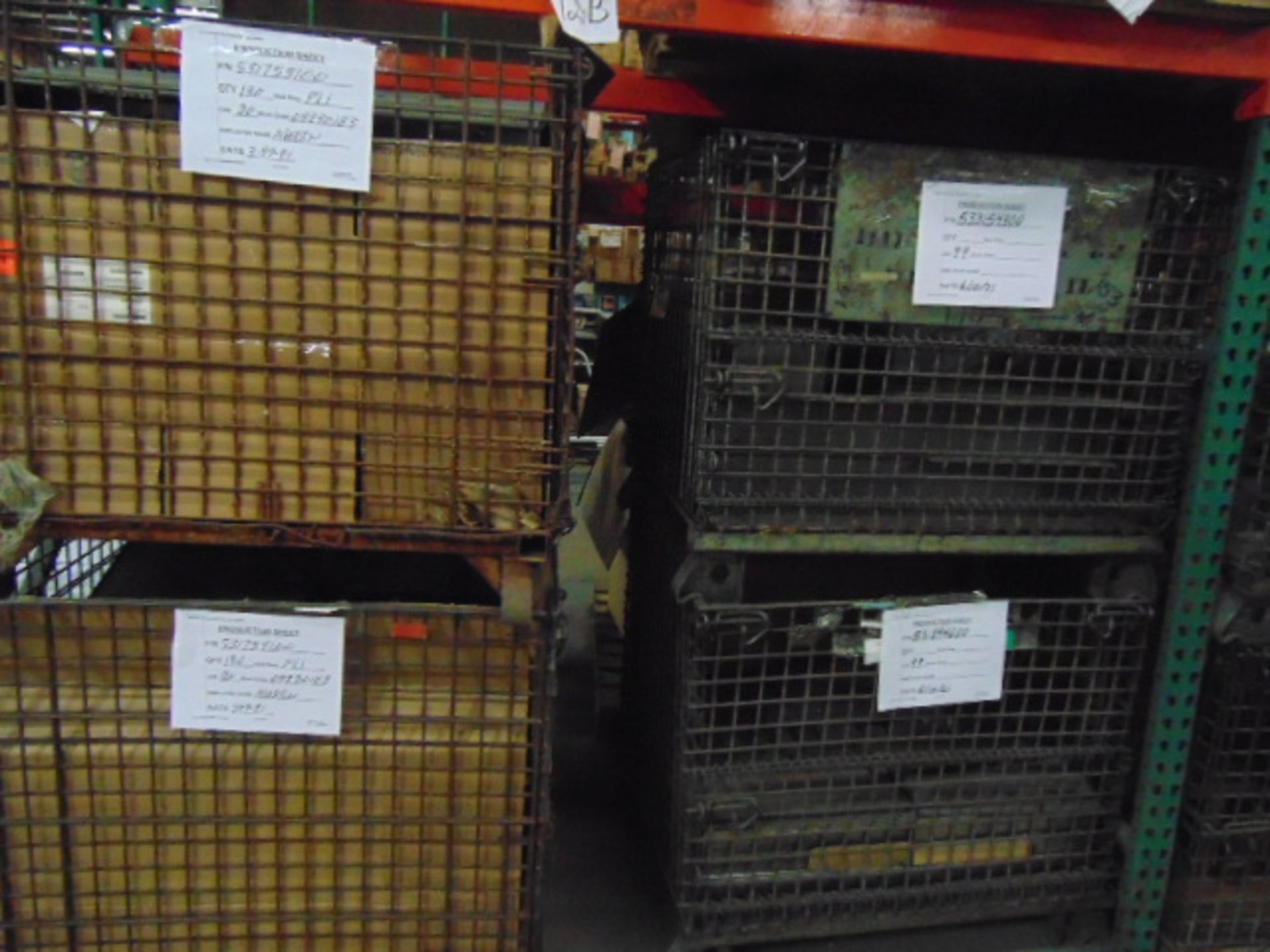 LOT CONTENTS OF PALLET RACKING SECTIONS (24) : steel parts, cardboard boxes (no powder coat or - Image 3 of 26