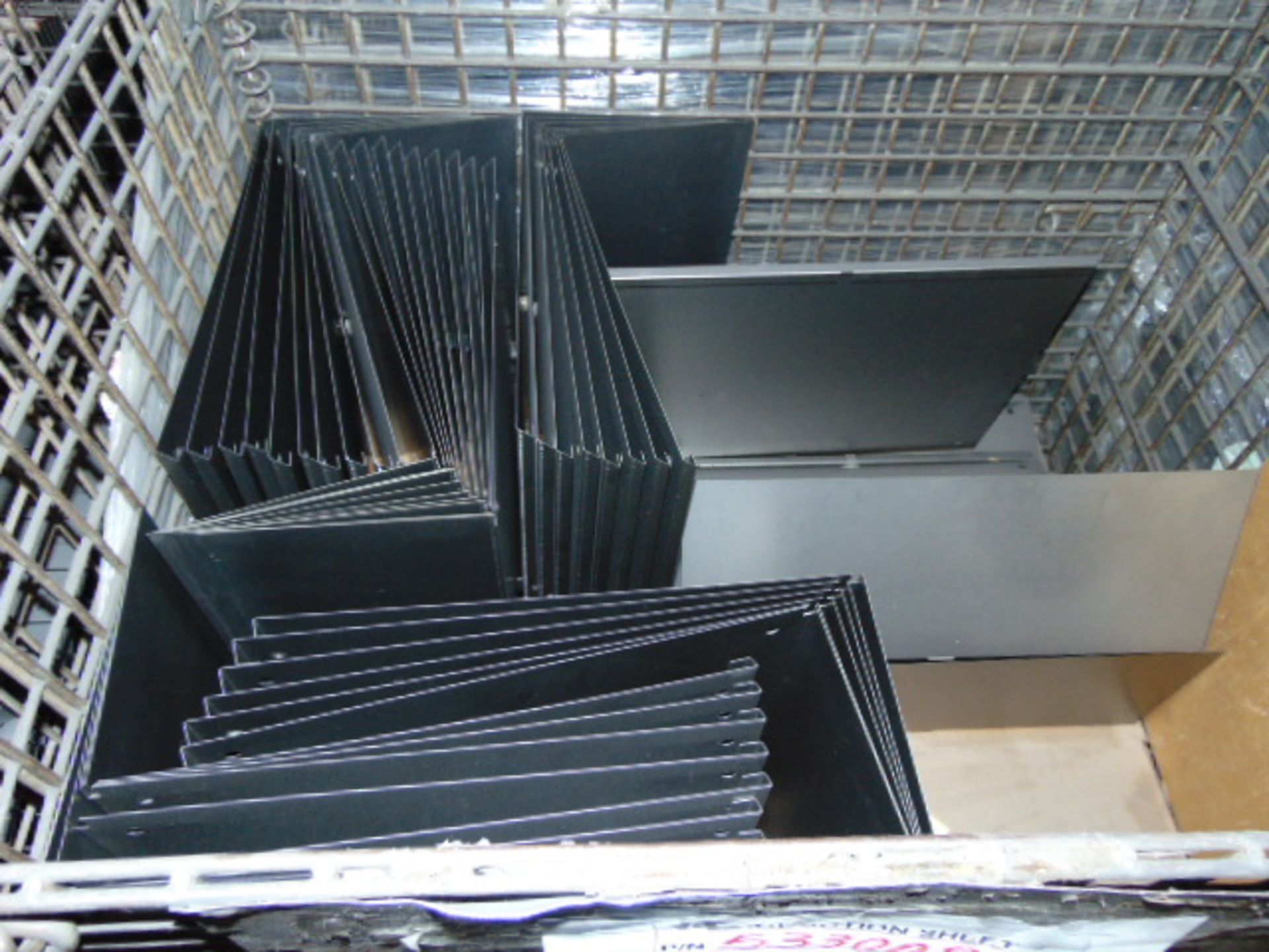 LOT CONSISTING OF: assorted steel in process parts, wire baskets & cardboard (no dies or racks) ( - Image 4 of 39