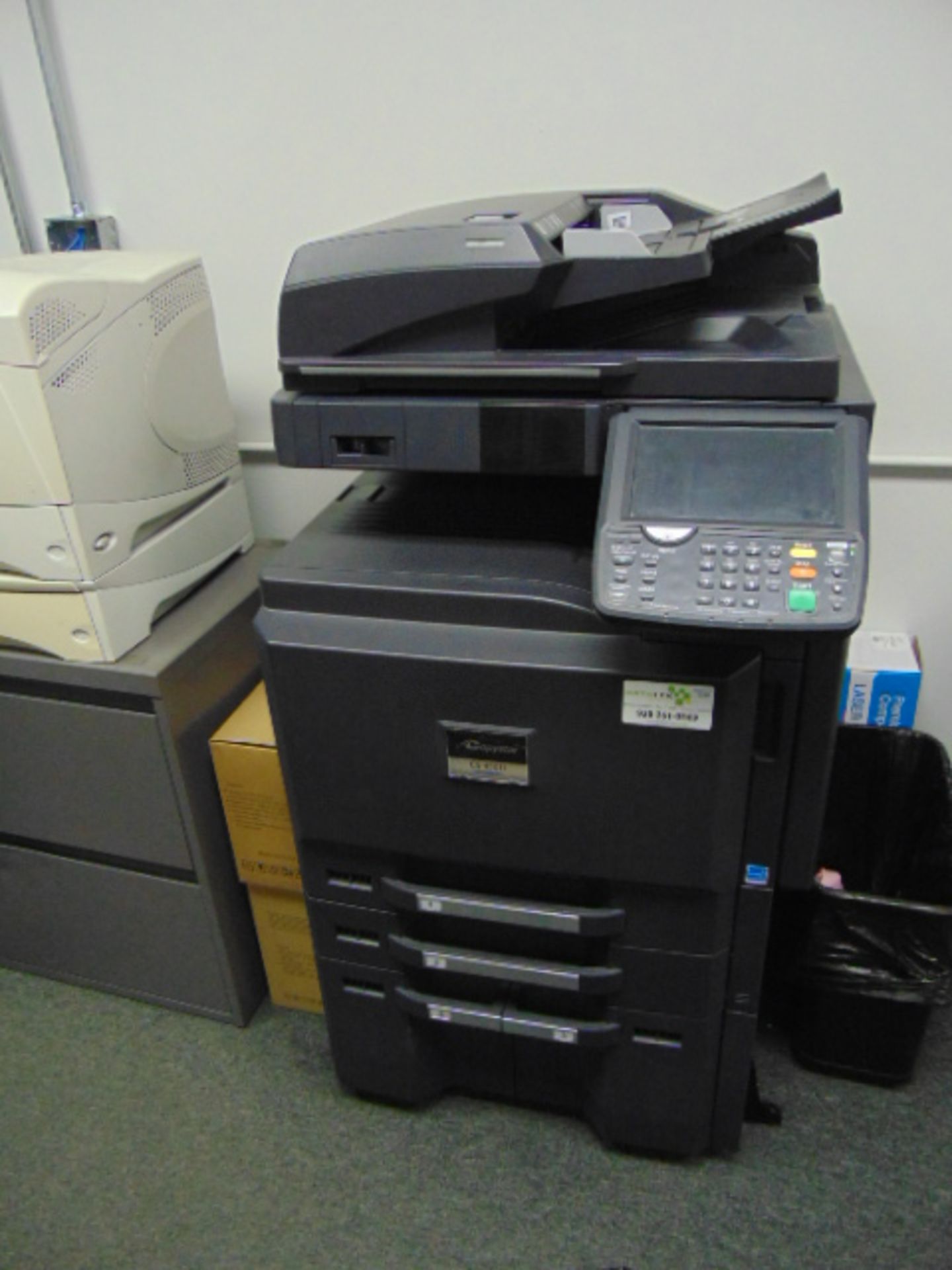 LOT OF OFFICE CUBICLES: (7) work stations total, refrigerator, copy machine, (3) printers, (4) - Image 10 of 14