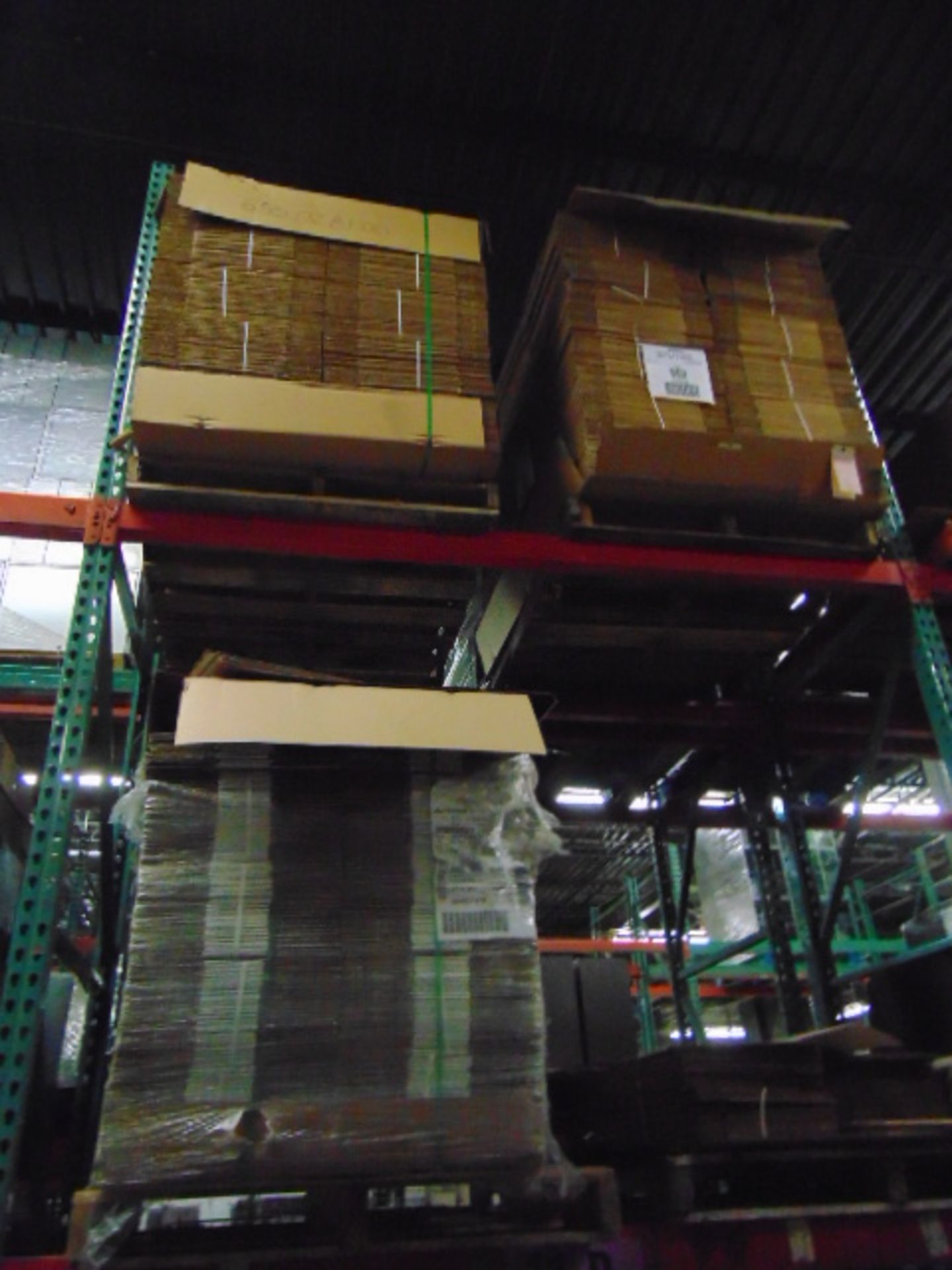 LOT CONTENTS OF PALLET RACKING SECTIONS (24) : steel parts, cardboard boxes (no powder coat or - Image 25 of 26