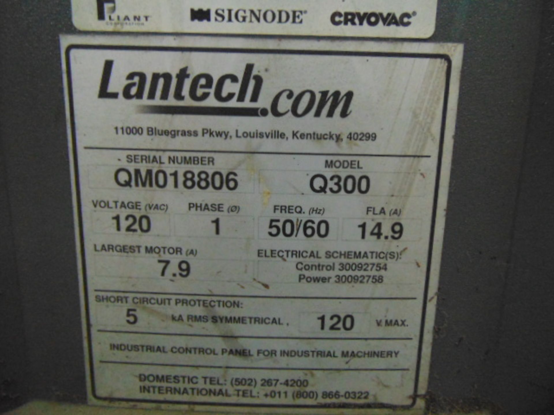 STRETCH WRAP MACHINE, LANTECH MDL. Q300, load cell mtd., D.R.O., S/N QM018806 - Image 4 of 4