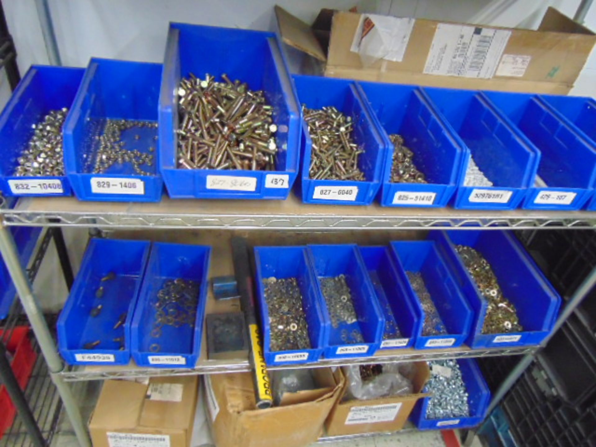 LOT OF FASTENERS, w/ (5) wire racks, assorted - Image 3 of 12