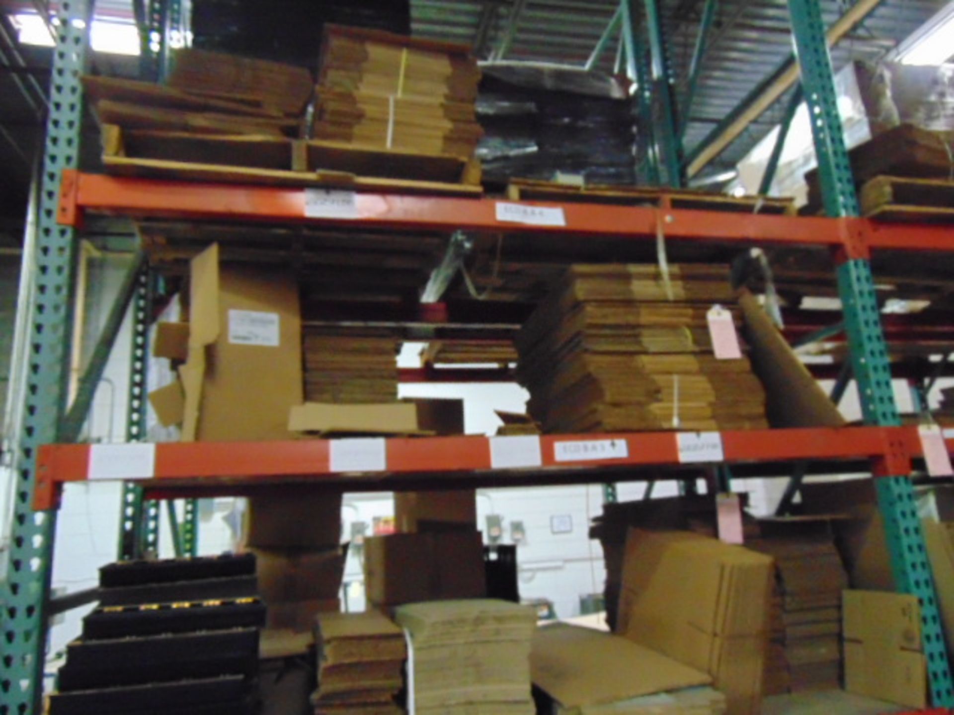 LOT CONSISTING OF: steel parts & cardboard boxes (in six pallet racking sections) (no racks) - Image 3 of 16