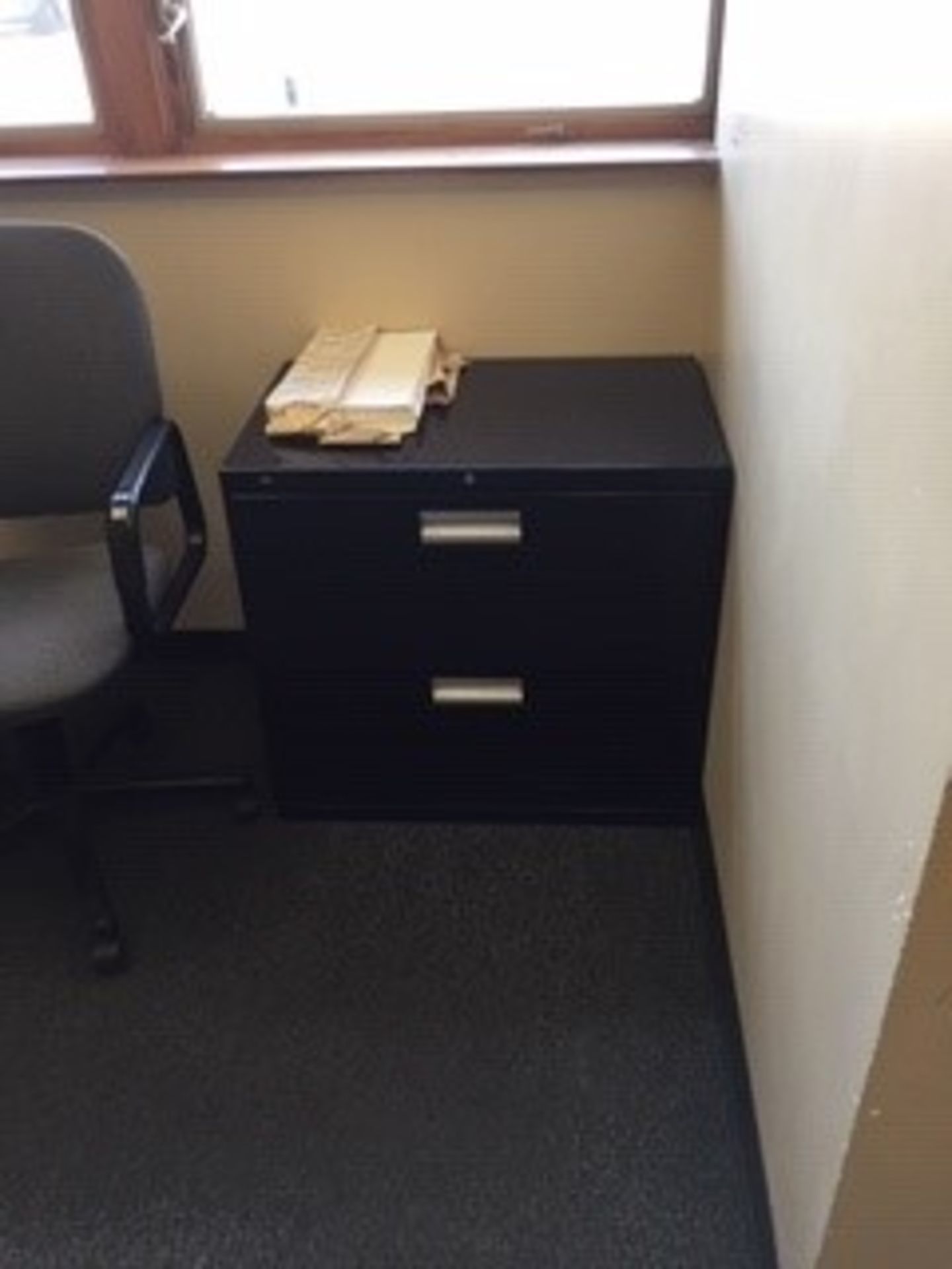 LOT CONTENTS OF OFFICES (2): L-shaped desk, (4) cabinets, (2) chairs (Located at: Midland Stamping & - Image 2 of 7