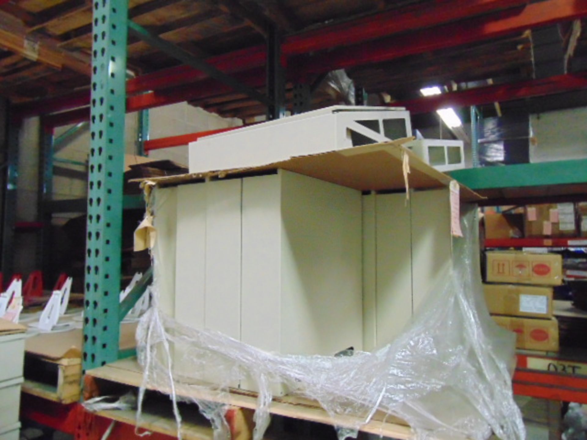 LOT CONSISTING OF: steel parts & cardboard boxes (in six pallet racking sections) (no racks) - Image 12 of 16