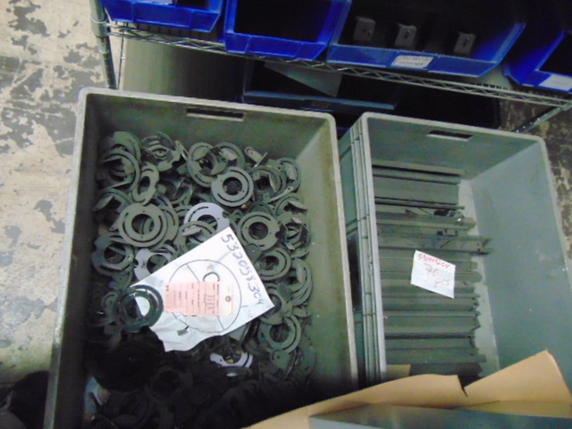 LOT CONSISTING OF: assorted springs, printer labels, key boxes, assorted steel parts, box frames, - Image 14 of 31