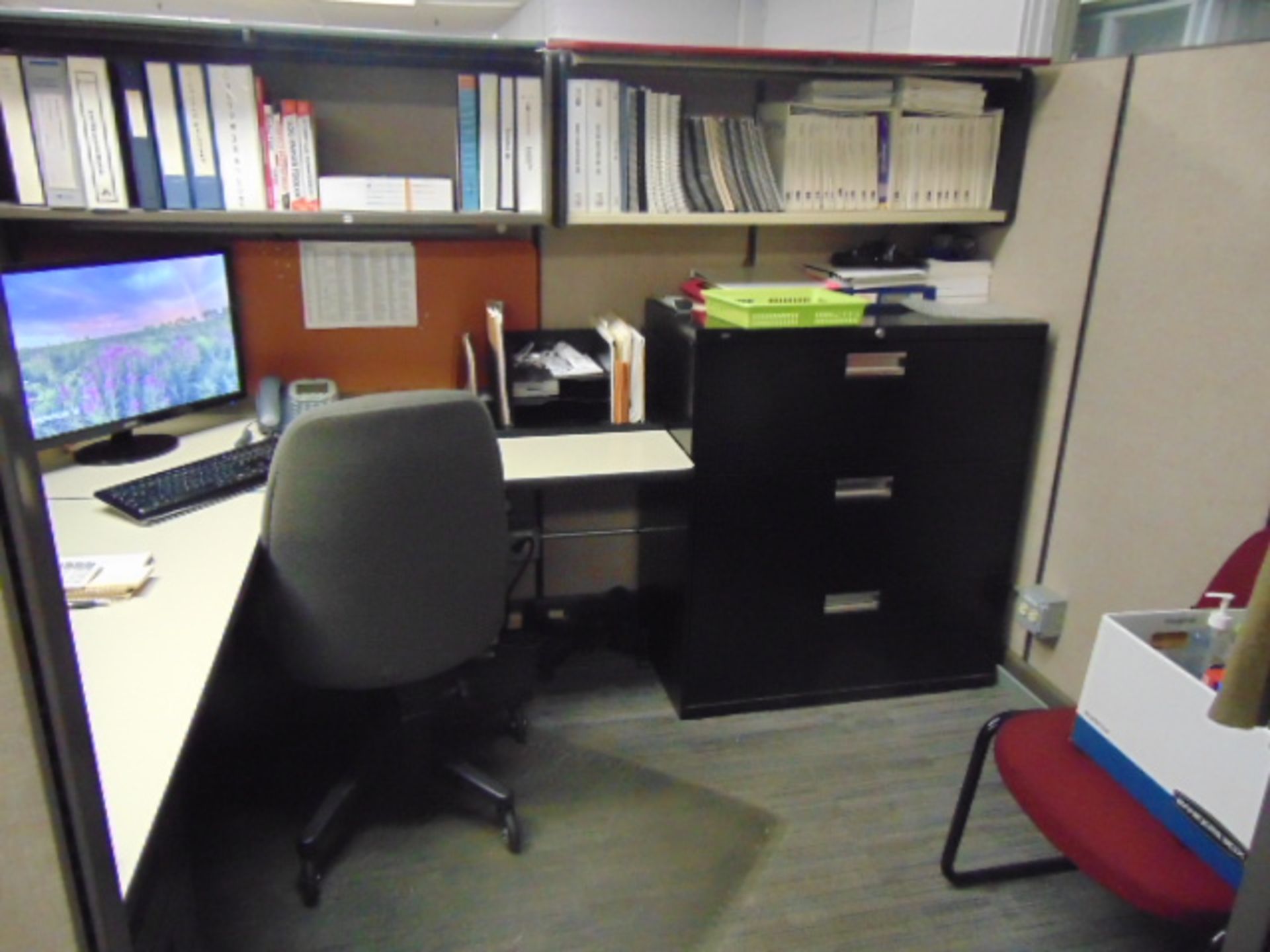 LOT OF OFFICE CUBICLES: total of (6) work stations (no paperwork or computers) - Image 7 of 8