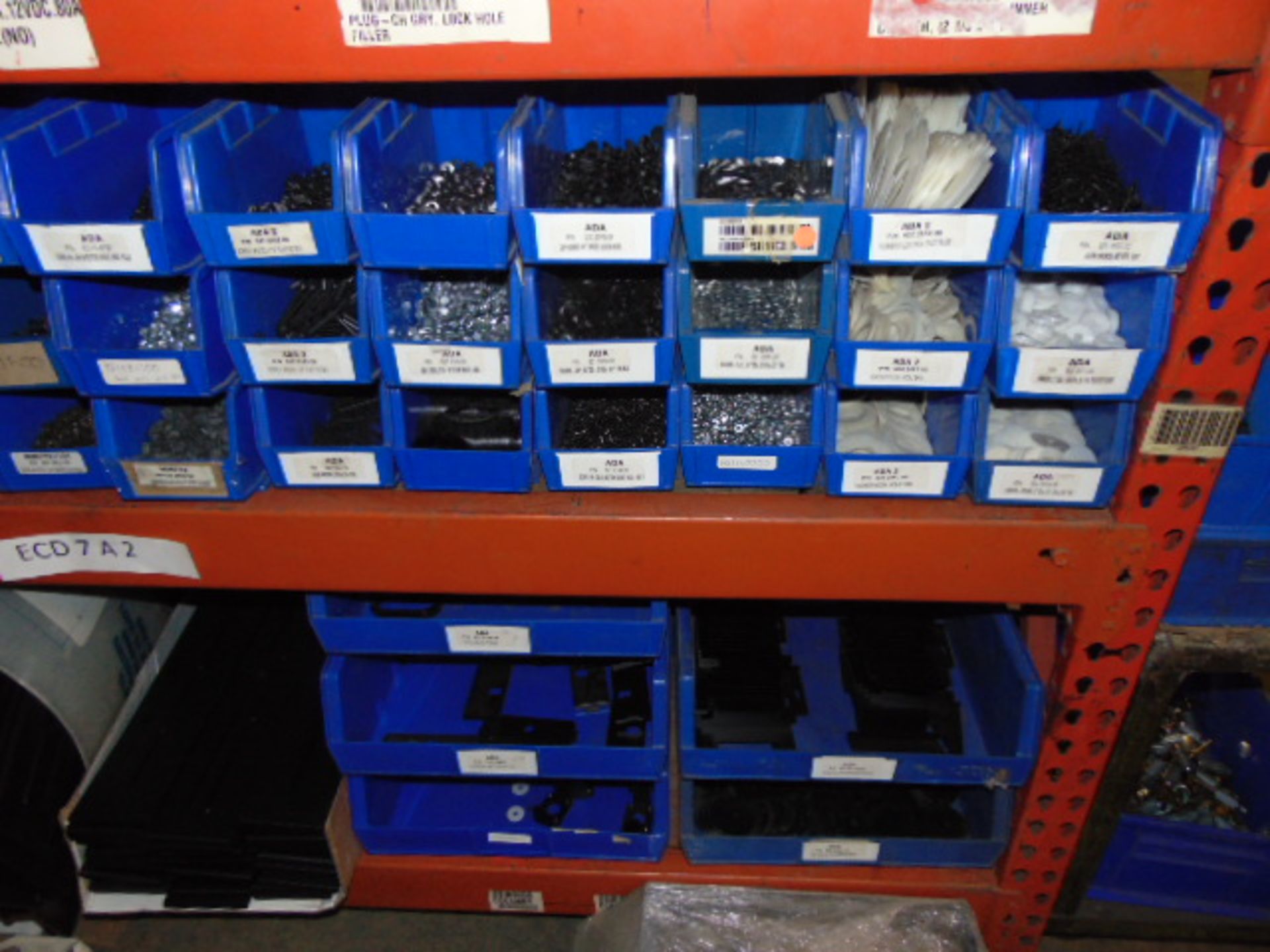 LOT CONSISTING OF: hardware, assorted steel parts, lockable terminal stands, springs, hinges, lock - Image 6 of 38