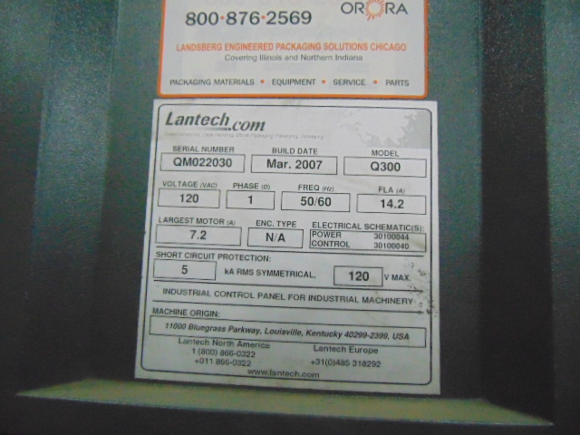 STRETCH WRAP MACHINE, LANTECH MDL. Q300, load cell mtd., D.R.O., S/N QM022030 - Image 5 of 5