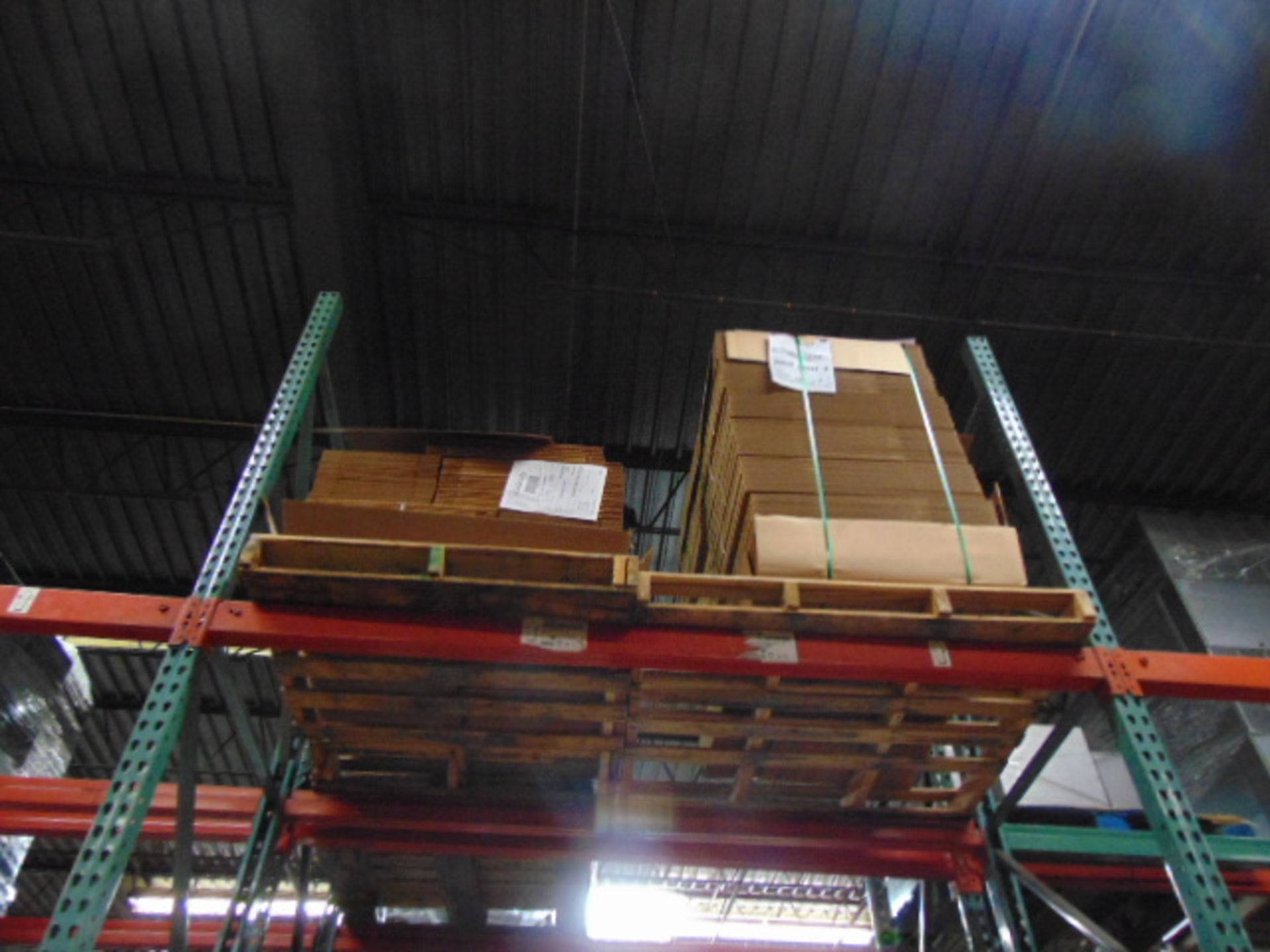 LOT CONTENTS OF PALLET RACKING SECTIONS (24) : steel parts, cardboard boxes (no powder coat or - Image 23 of 26