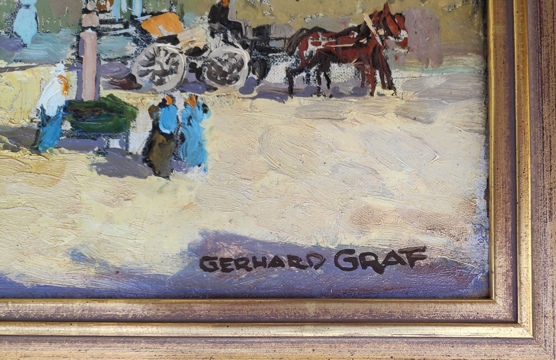 Graf, Gerhard (1883 Berlin - 1958 Stockholm) "Markt in Greifswald mit Blick auf St. Marien" - Bild 3 aus 3