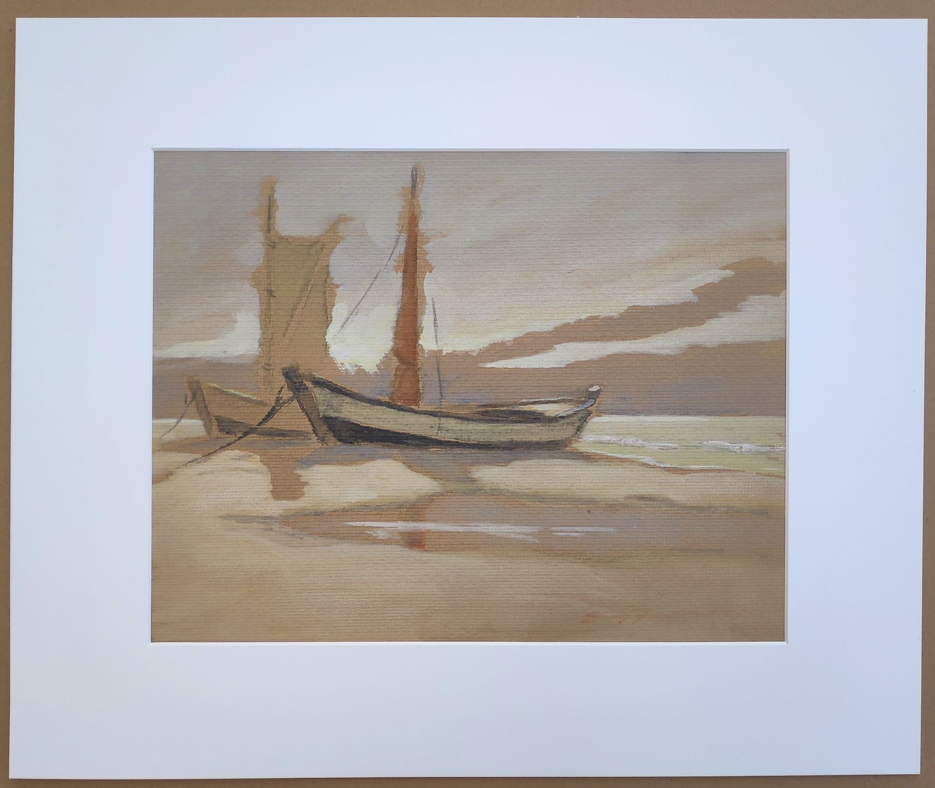 Jaeckel, Erich (1901 Ahlbeck - 1947 Bansin) "Zeesboote am Ostseestrand" - Bild 2 aus 5
