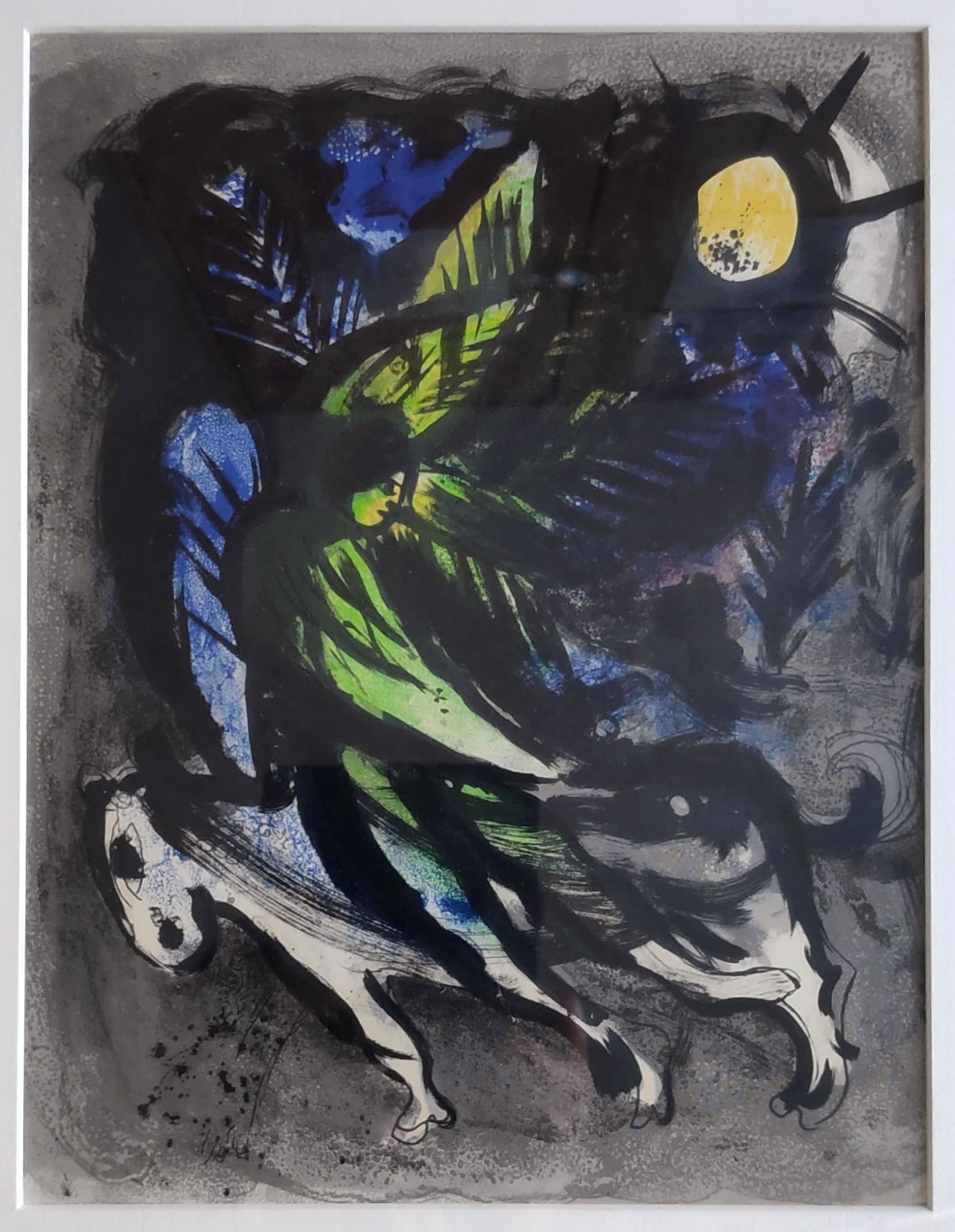 Chagall, Marc (1887 Witebsk – 1985 Saint-Paul-de-Vence) "L’ ange survolant la forêt"