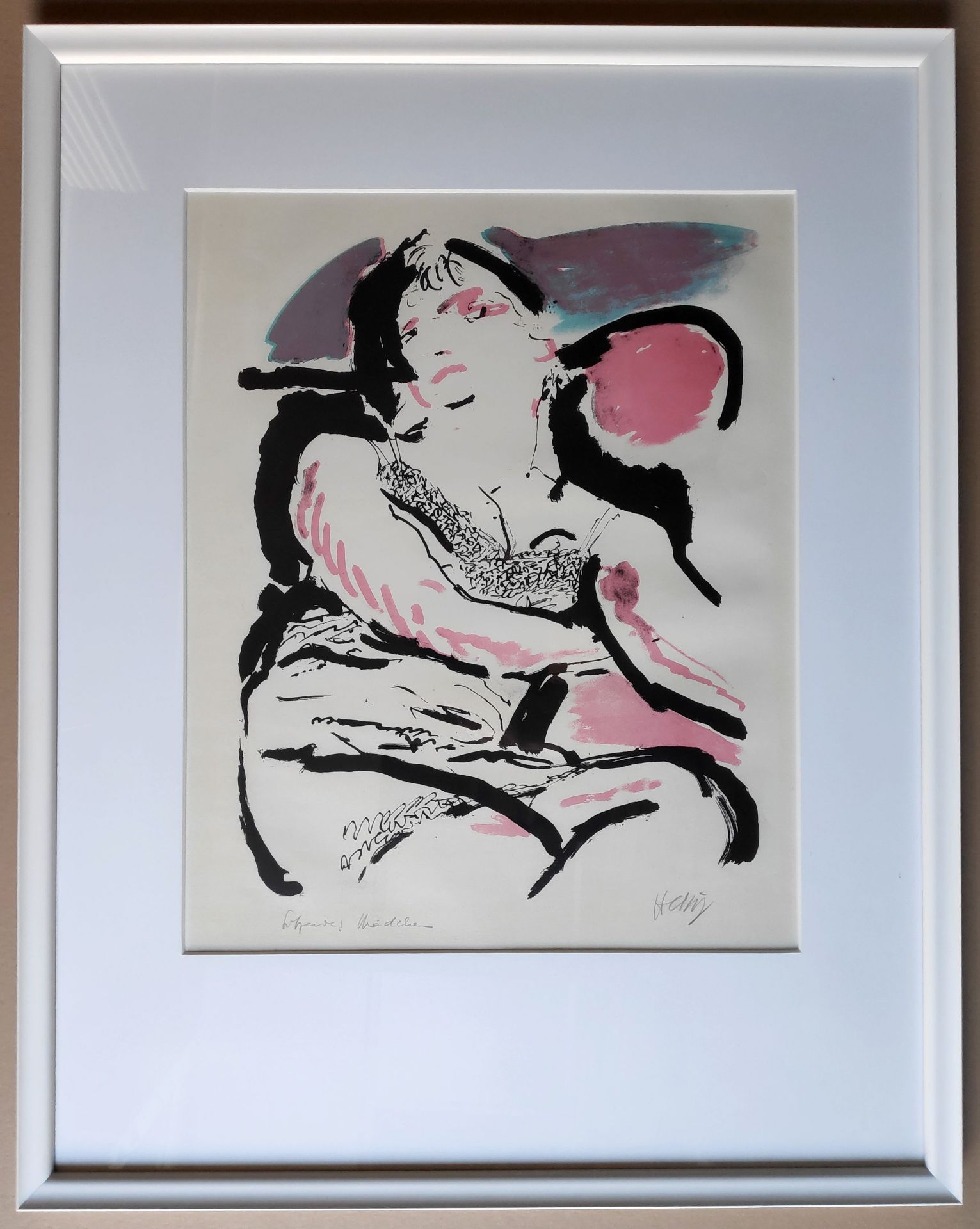 Heisig, Bernhard (1925 Breslau – 2011 Strodehne) „Mädchen im Sessel / (Sitzendes Mädchen)“ - Bild 2 aus 3