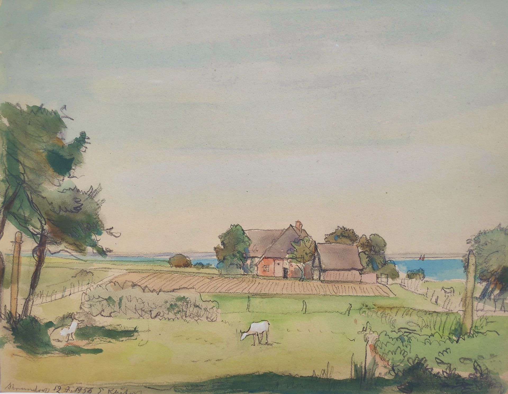 Kliefert, Erich (1893-Berlin – 1994 Stralsund) "Katen in Ahrenshoop"