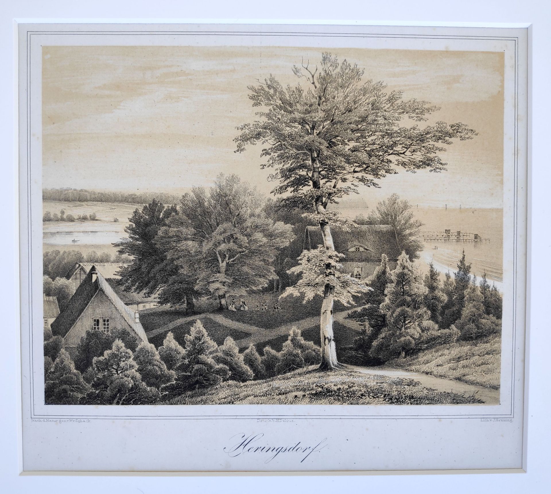 Schack, Wilhelmine von (1826 Berlin – 1853 Wittich) "Heringsdorf - Villa Schering mit Blick auf die