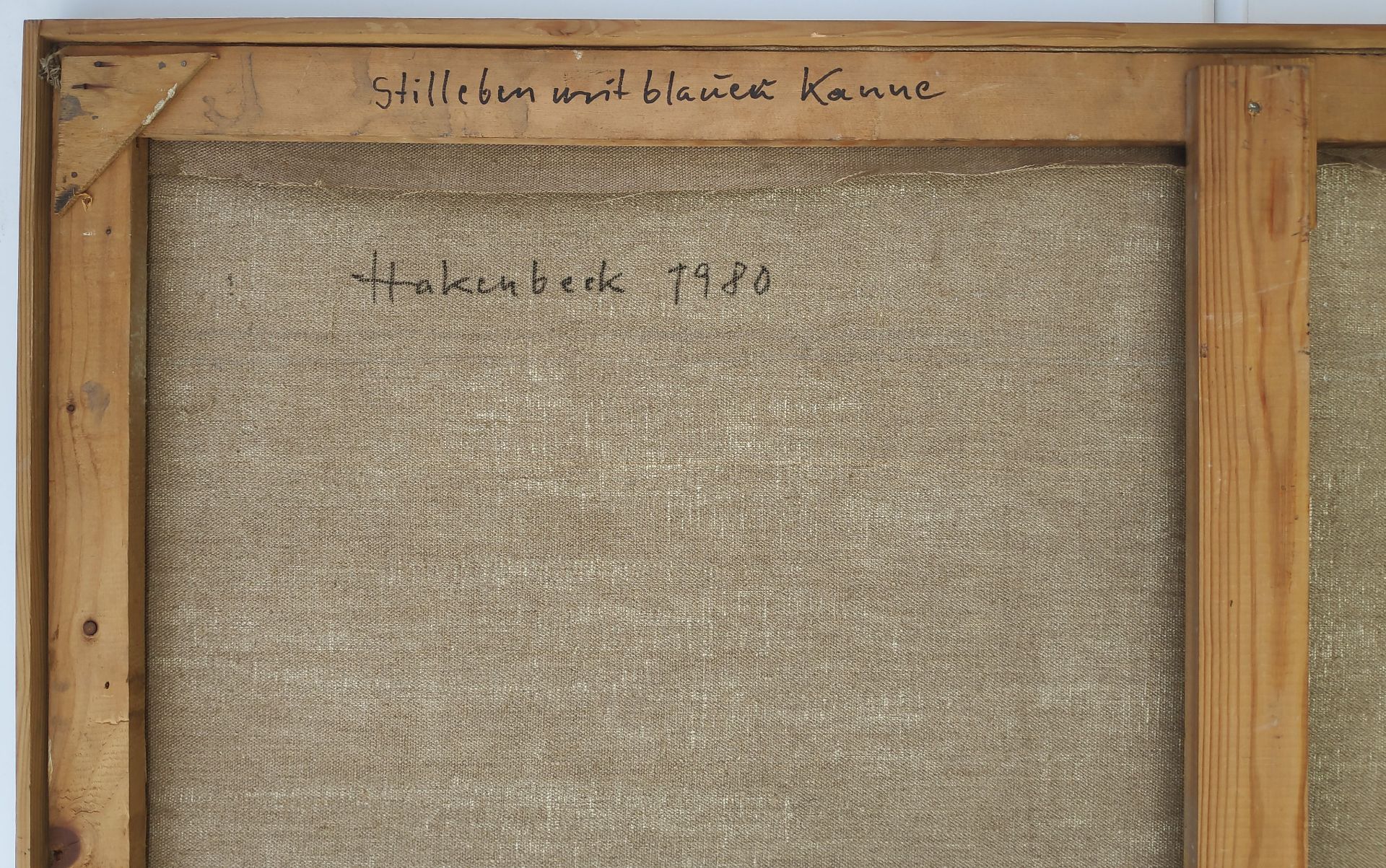 Hakenbeck, Harald (1926 Stettin, lebt in Berlin) "Stilleben mit blauer Kanne" - Image 3 of 3