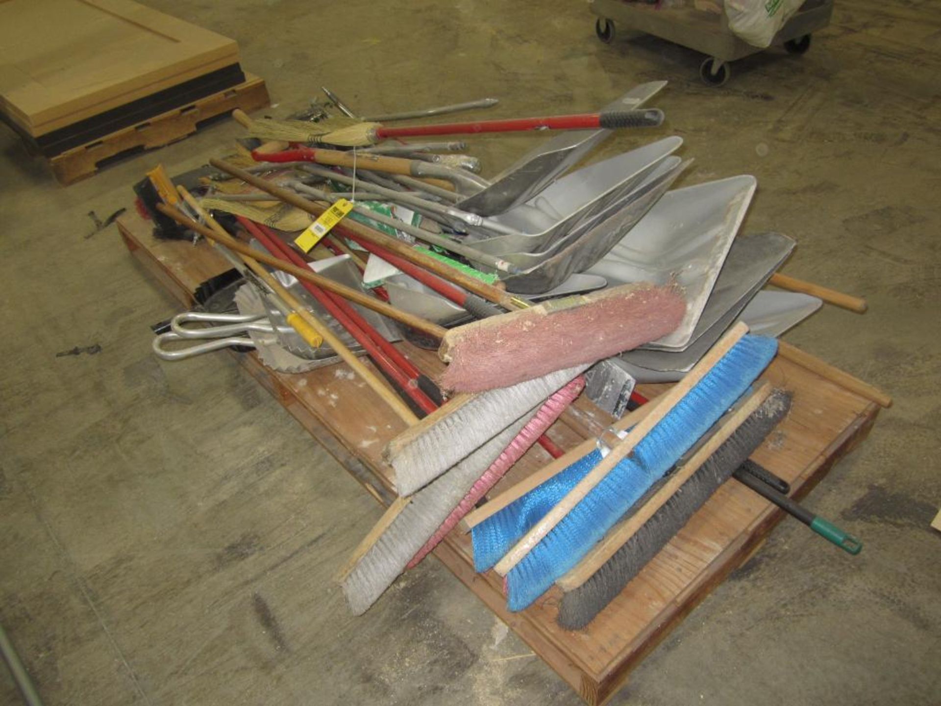 Pallet of brooms, shovels, floor dust mops - Image 3 of 4