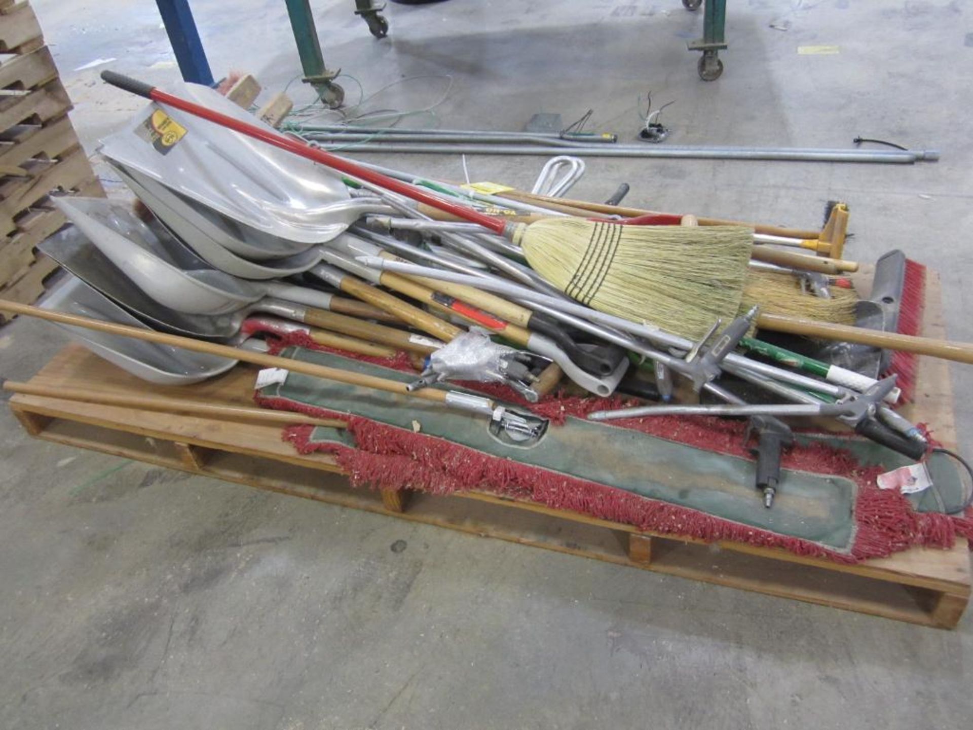 Pallet of brooms, shovels, floor dust mops - Image 4 of 4