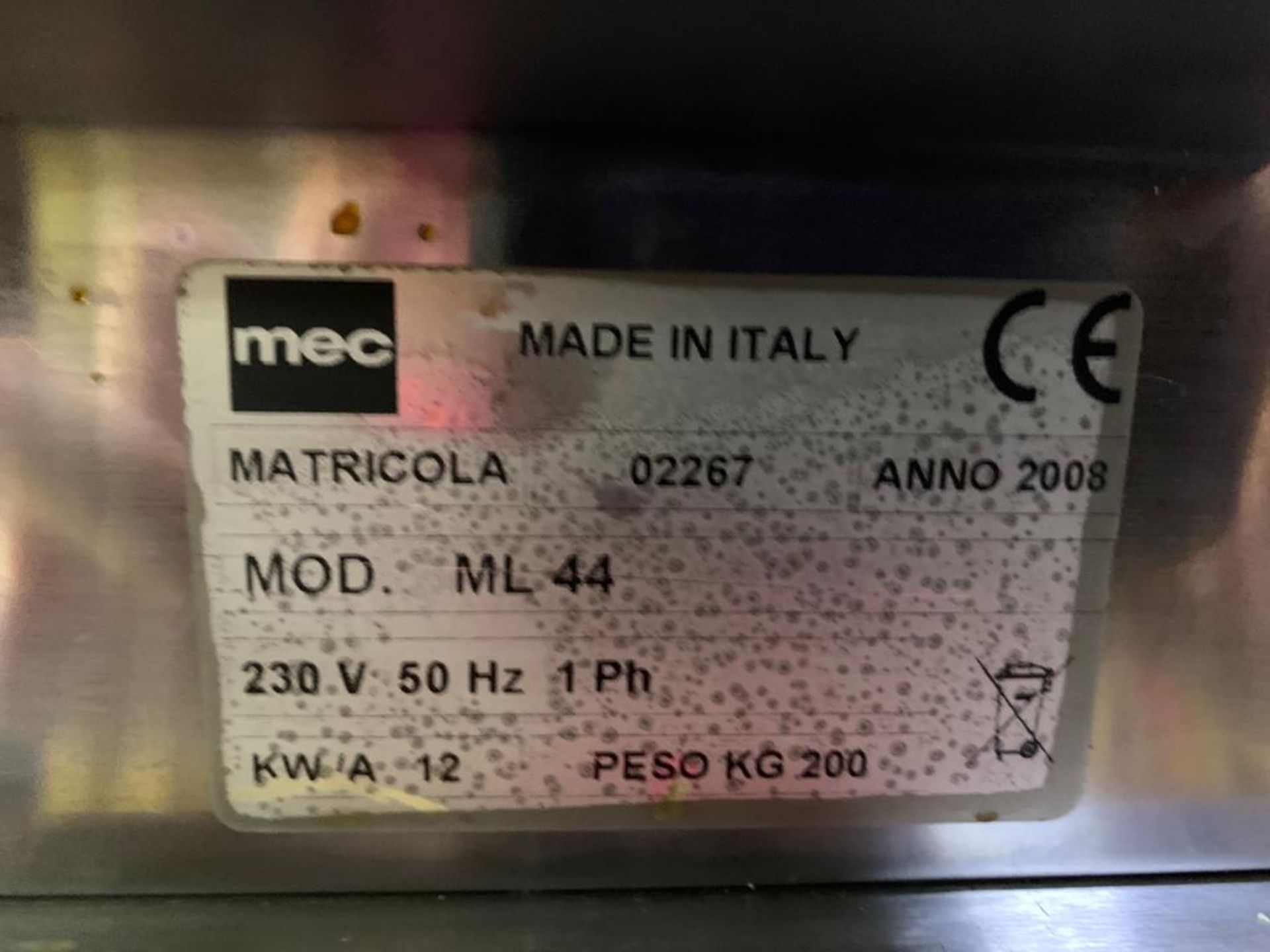 MEC ML44 Electric Pizza Oven Baking Chamber: 2 Max. Working Temperature: 500Â° C Power: 12 Kw ( - Image 3 of 4